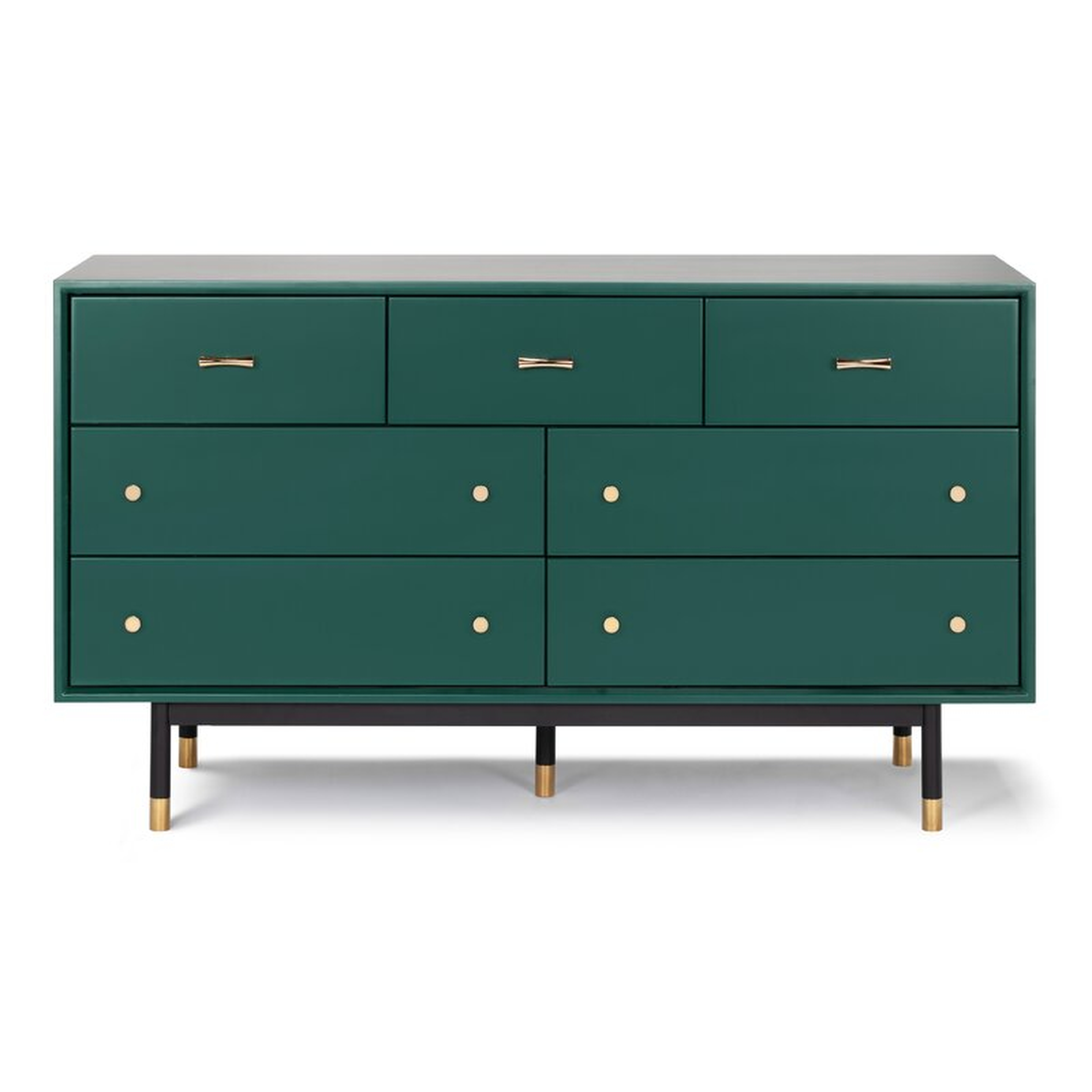 Blair 7 Drawer 60'' W Solid Wood Dresser - Green - Wayfair