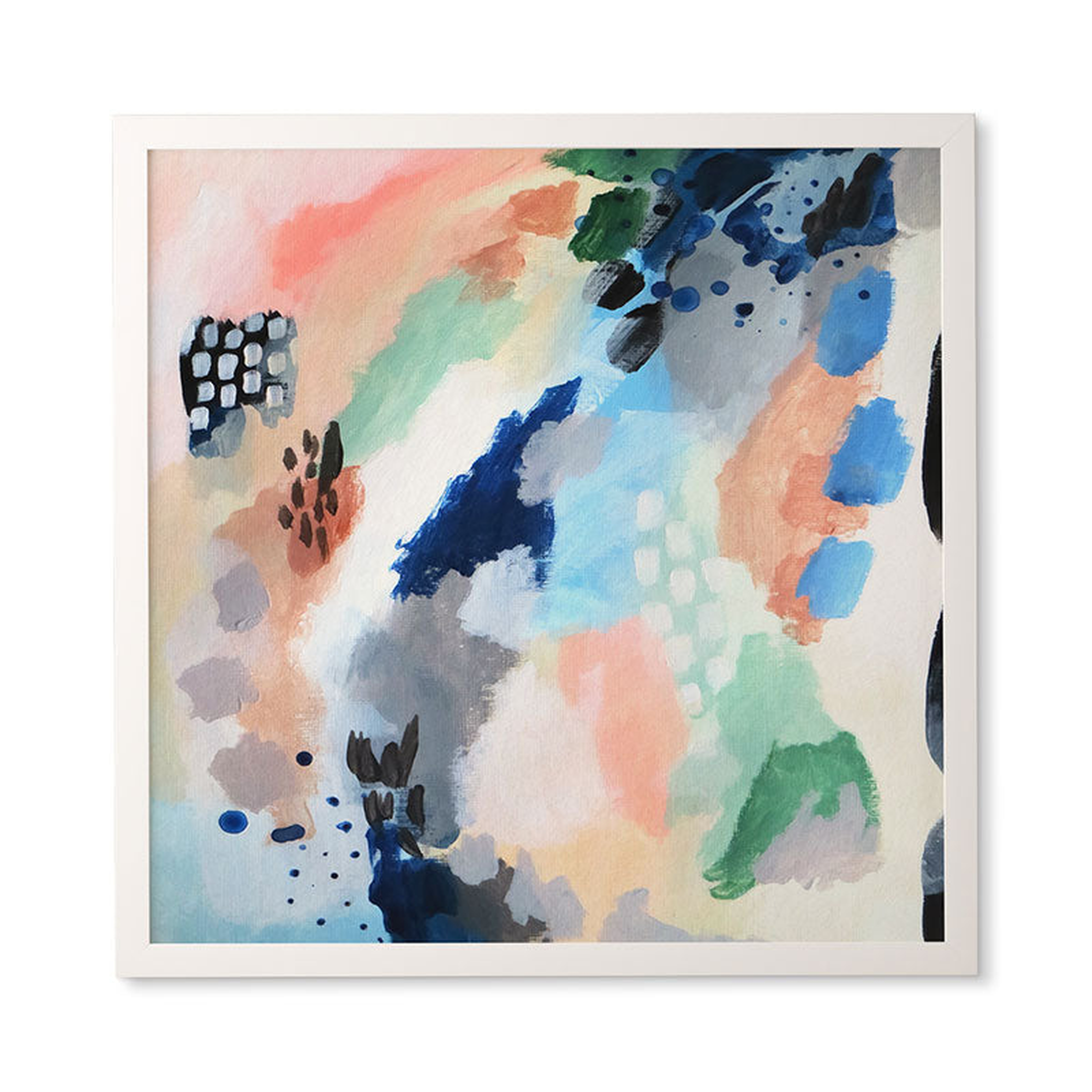 Seasons Abstract by Laura Fedorowicz - Framed Wall Art Basic White 30" x 30" - Deny Designs
