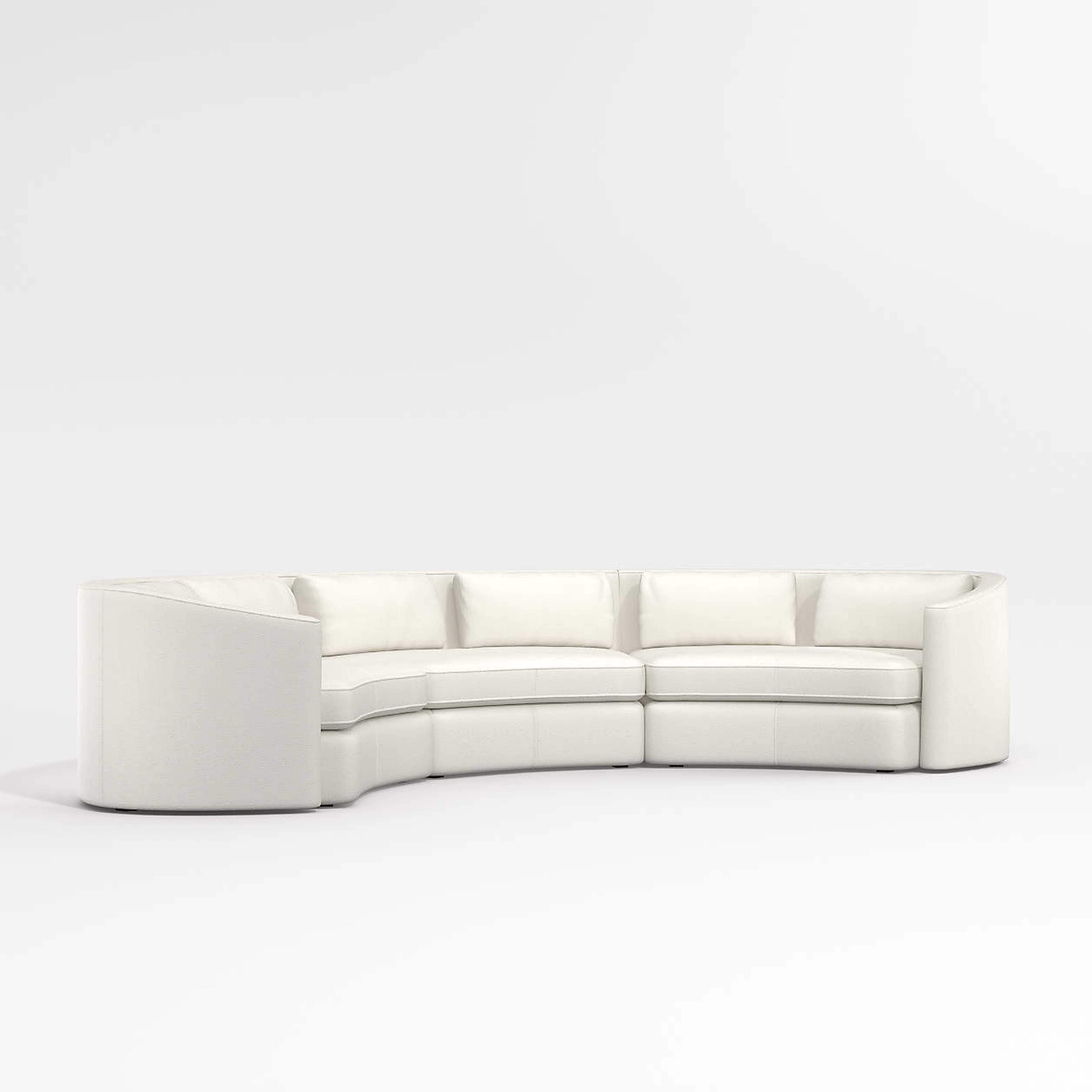 Nouveau 3-Piece Curved Sectional Sofa, Opus pearl, - Crate and Barrel
