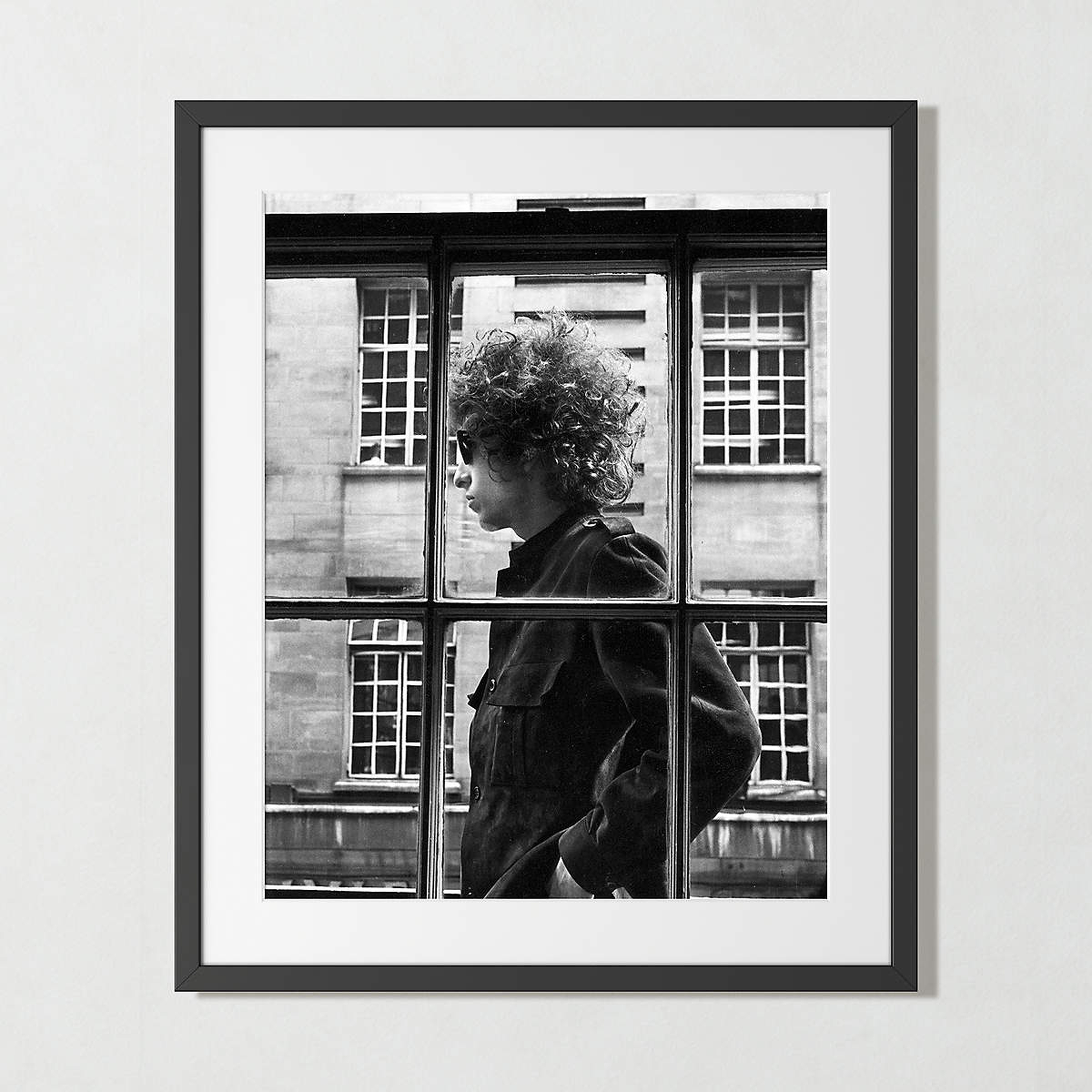 'Bob Dylan, 1966' Photographic Print in Black Frame 17.5"x21.5" - CB2