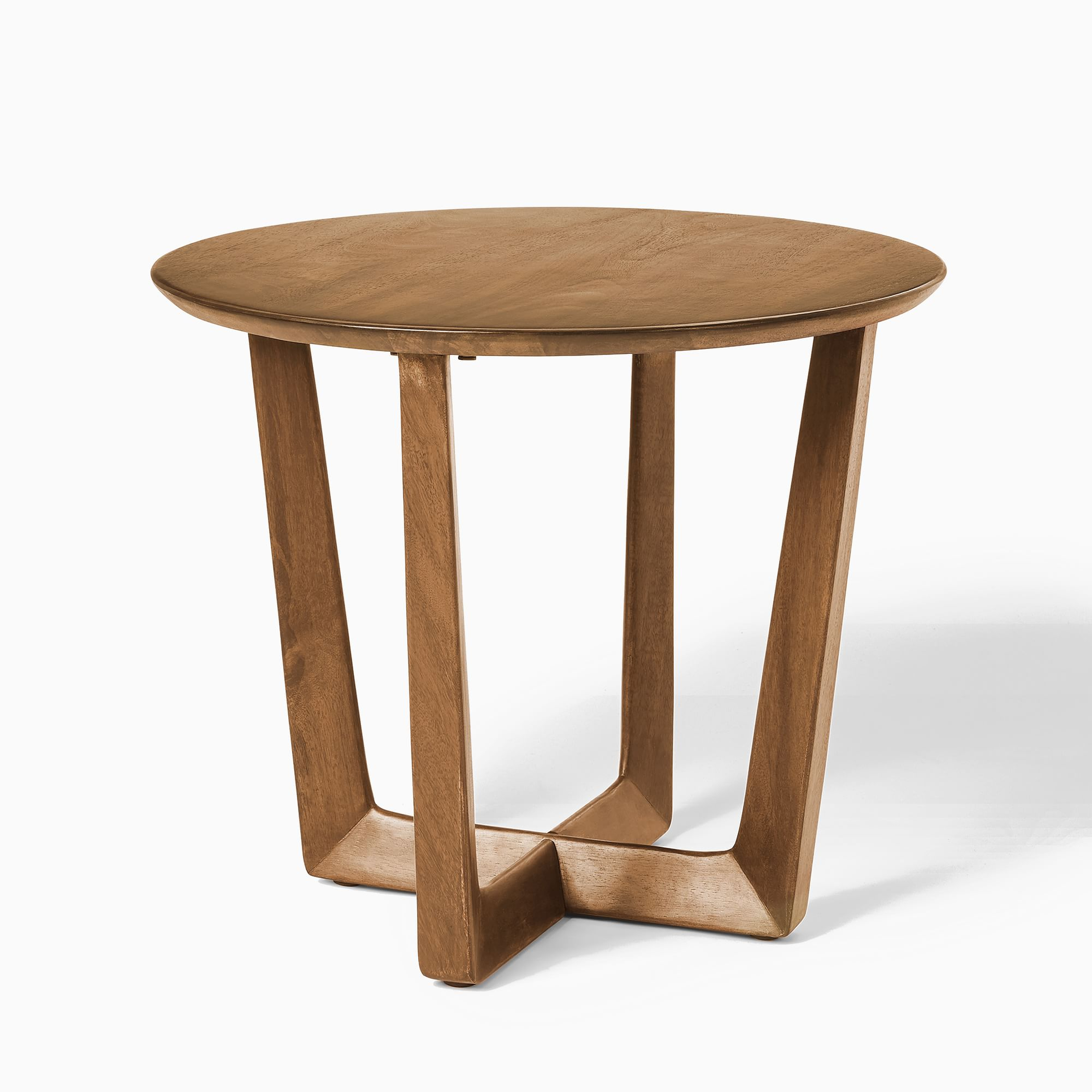 Stowe Cool Walnut Round Side Table - West Elm