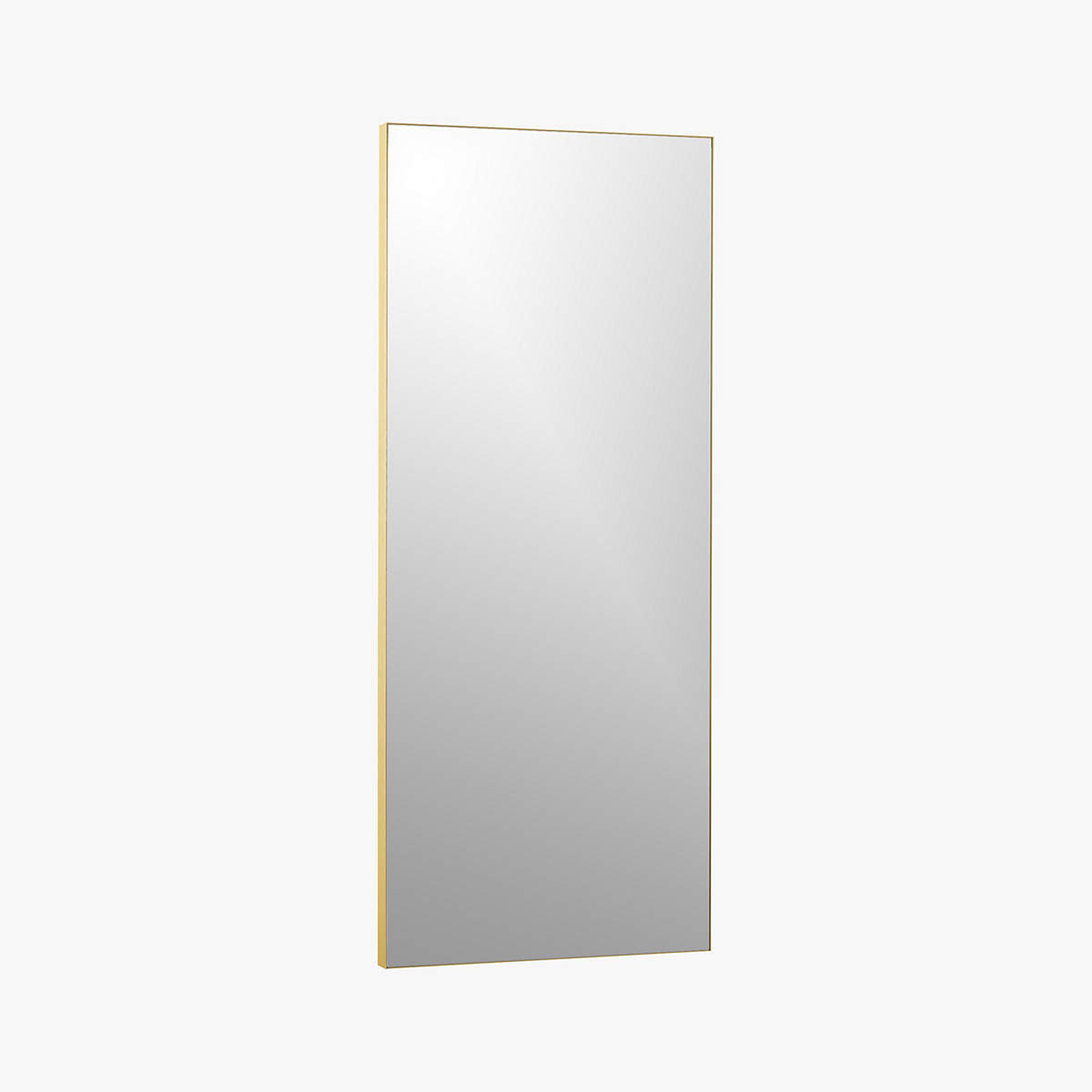 Infinity Modern Standing Brass Full-Length Floor Mirror 32"x76" - CB2
