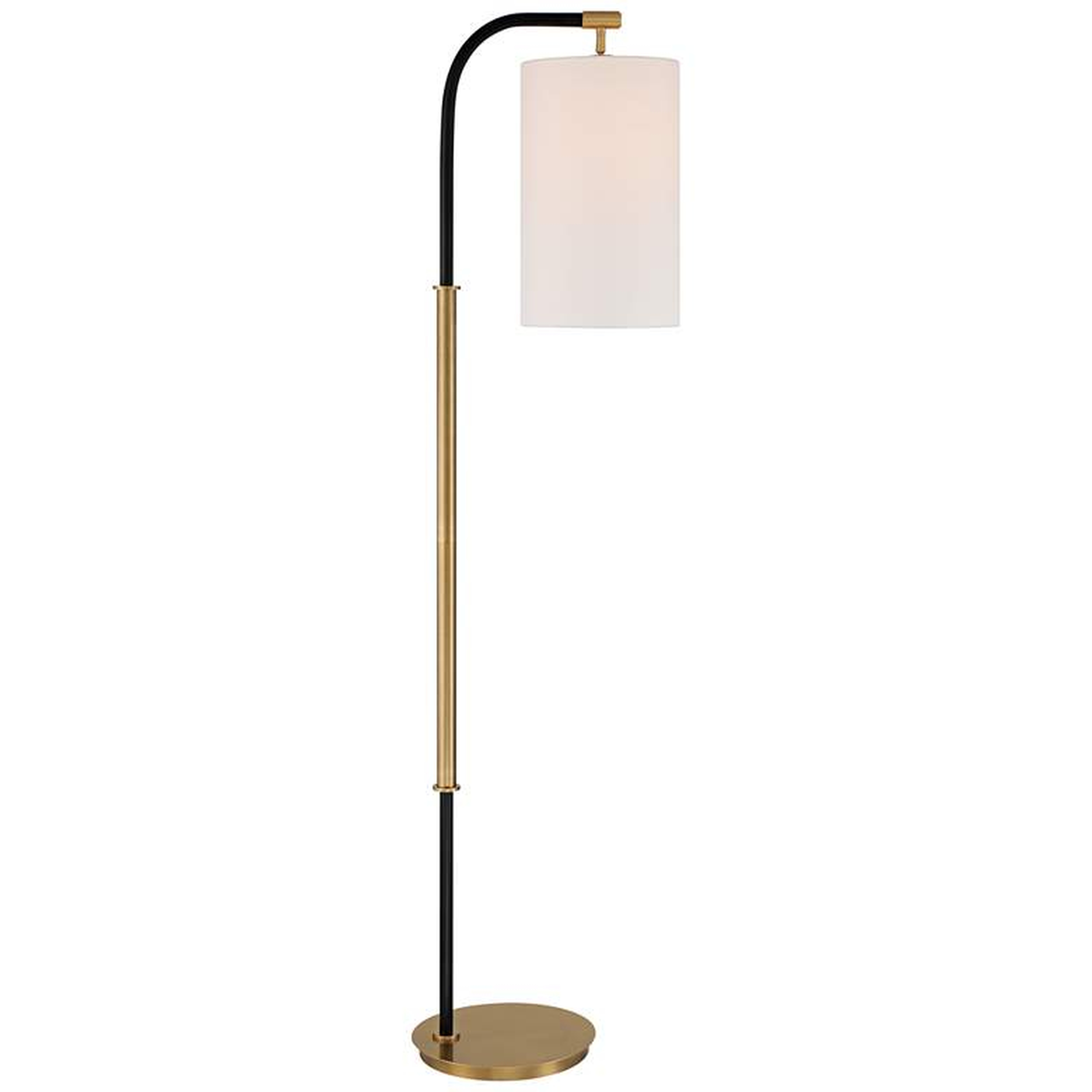 Possini Euro Sausalito Downbridge Floor Lamp Warm Gold with Black - Lamps Plus