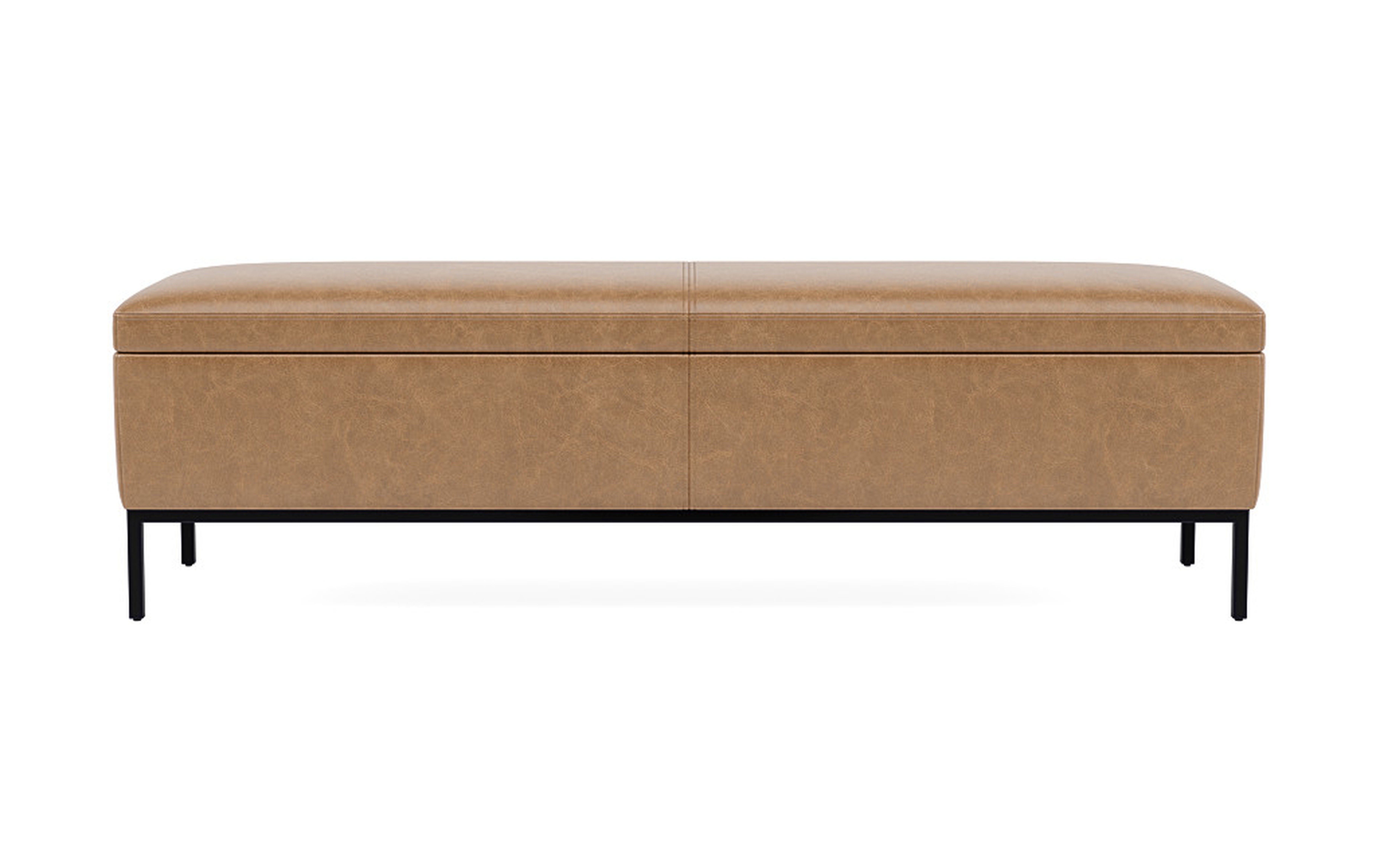 Miller Leather Storage Bench - Interior Define