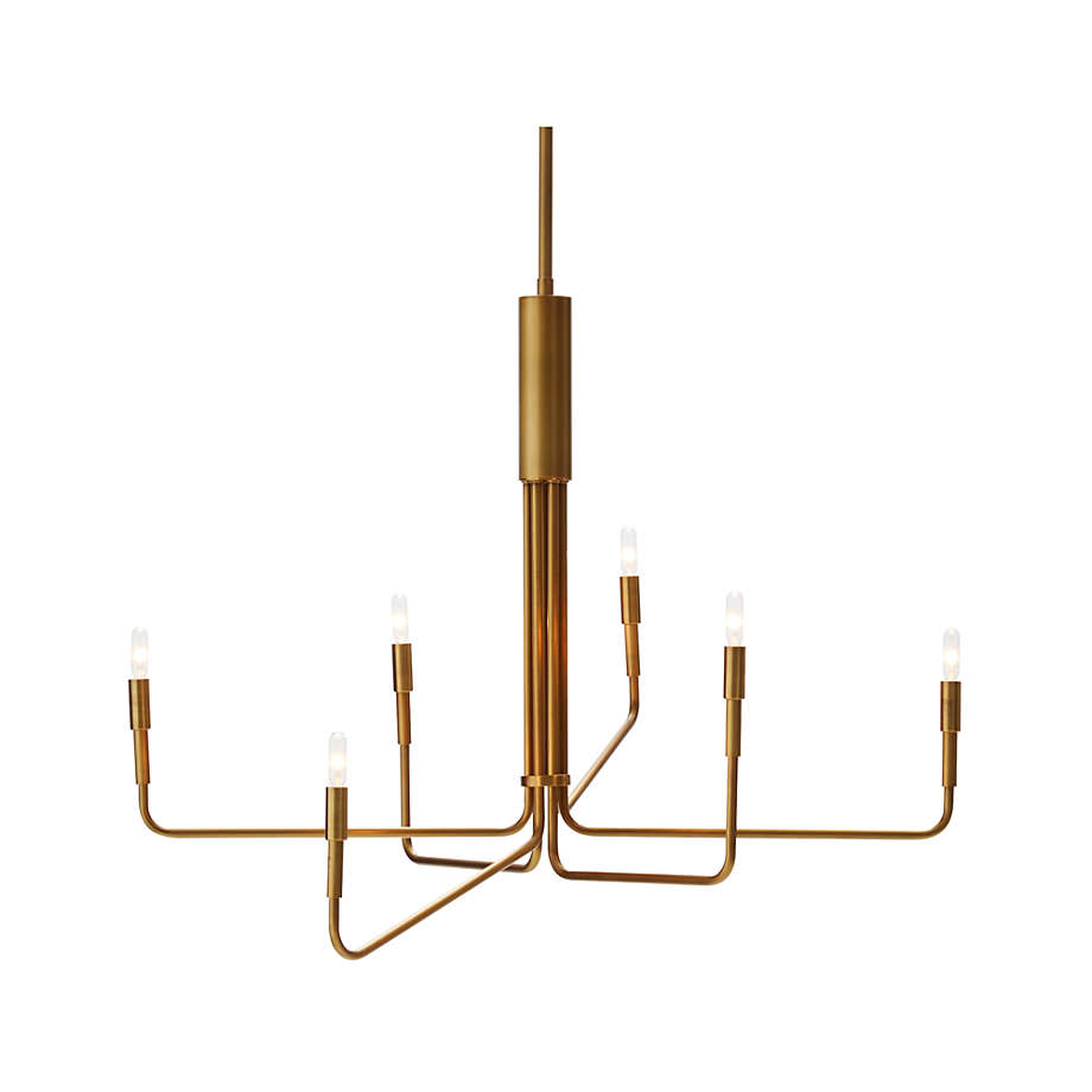 Clive 6-Arm Brass Chandelier Light - Crate and Barrel