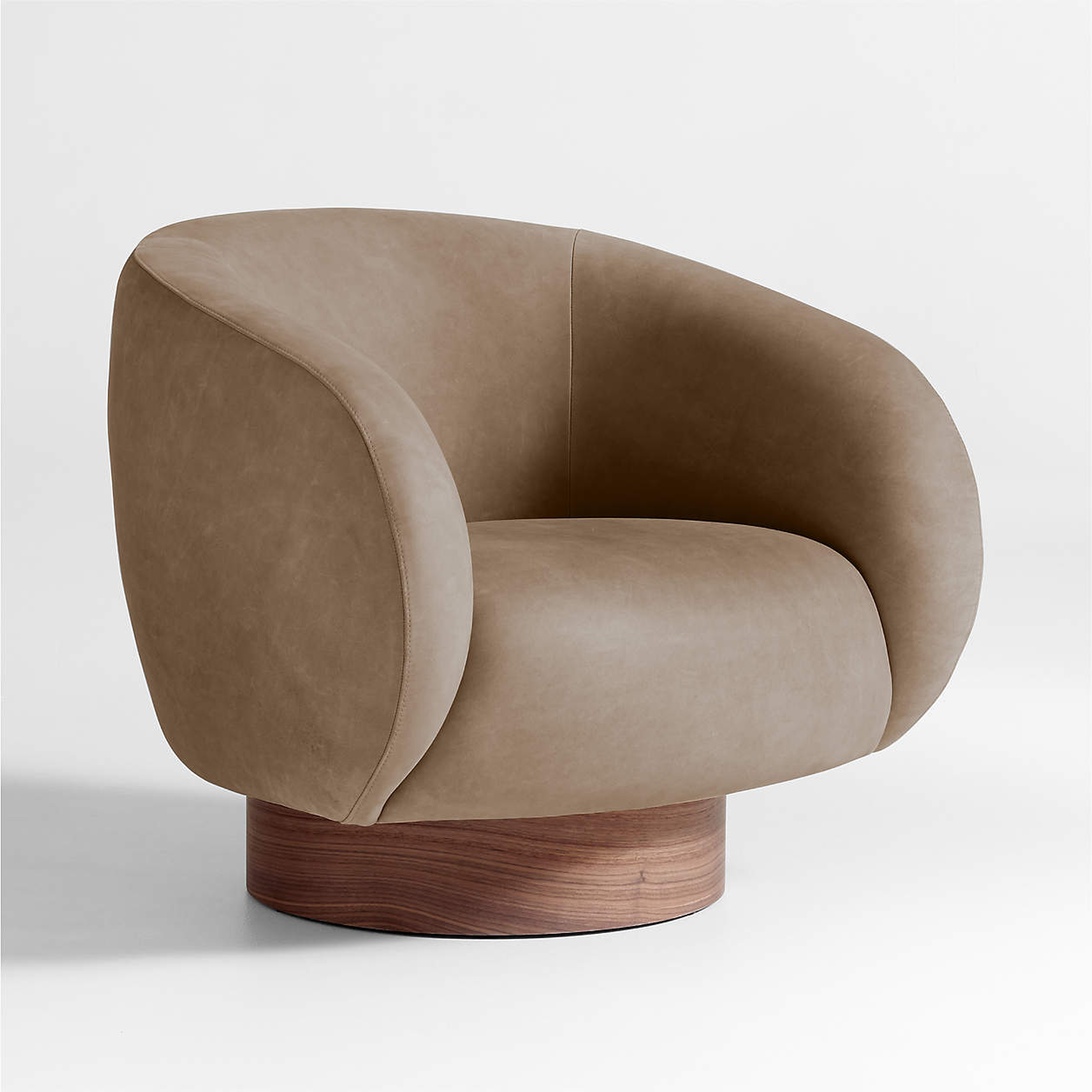Kessler Leather Swivel Accent Chair - Crate and Barrel