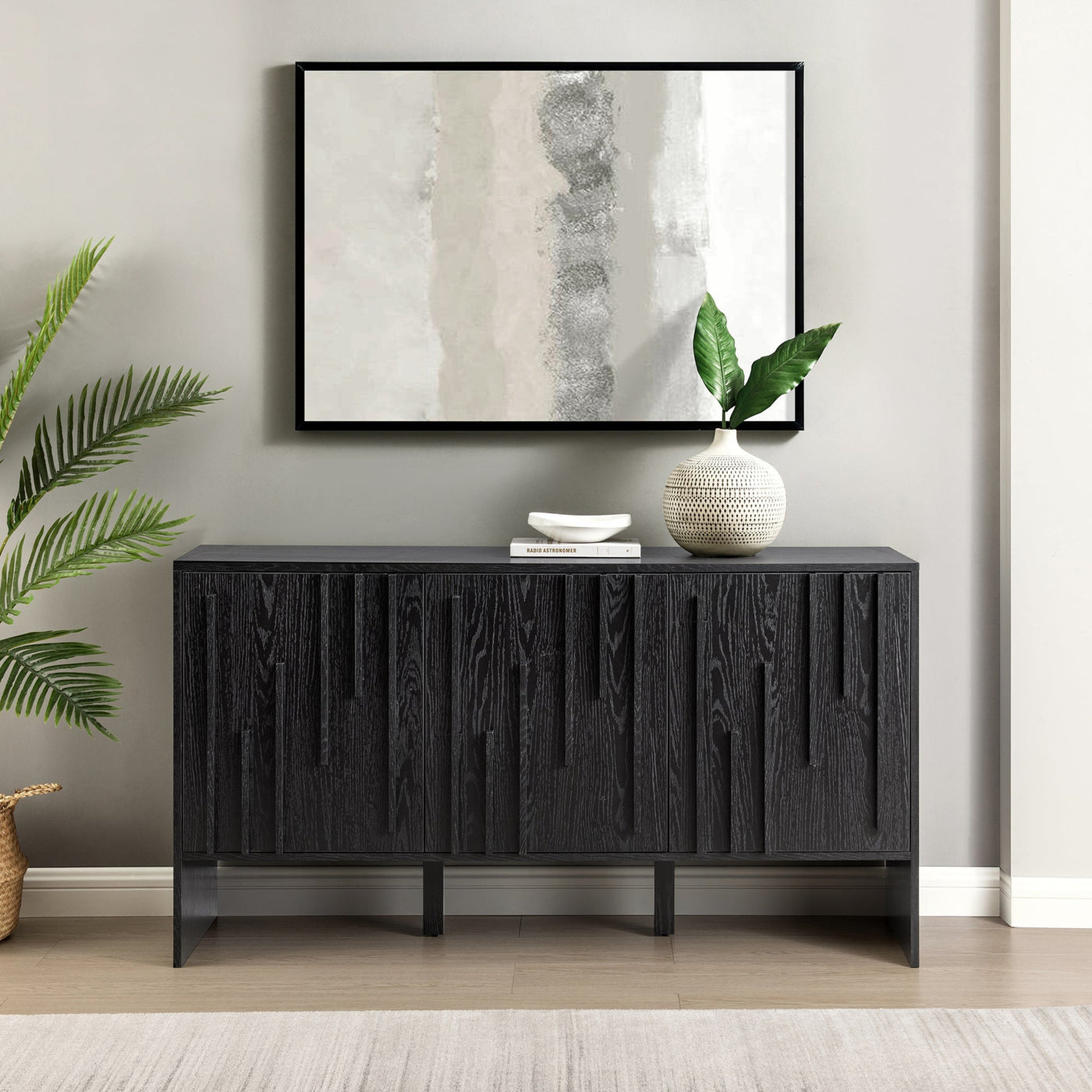 Silas Contemporary Wood Detailed-Door Sideboard - Walker Edison