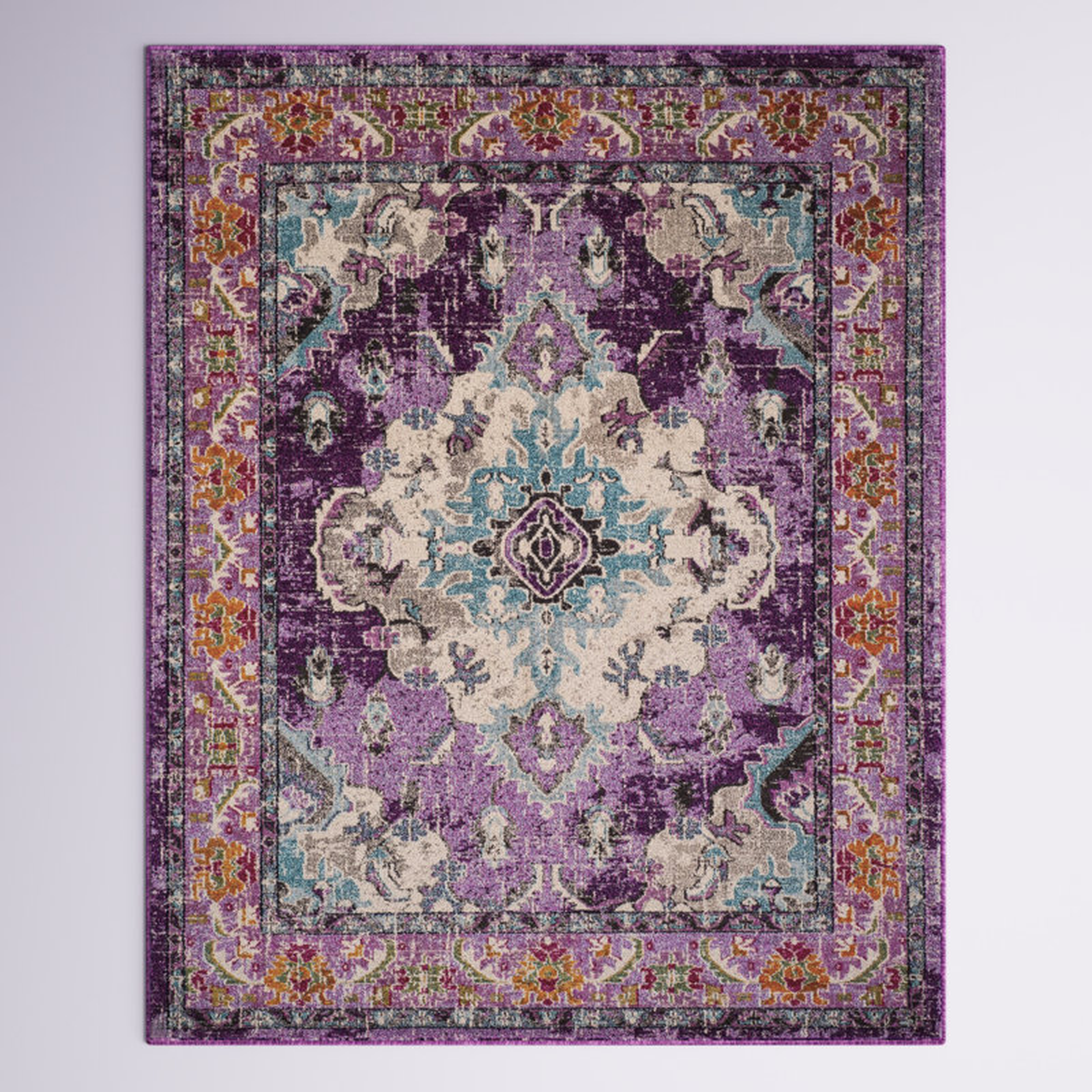 Indira Oriental Violet/Light Blue Area Rug - Wayfair