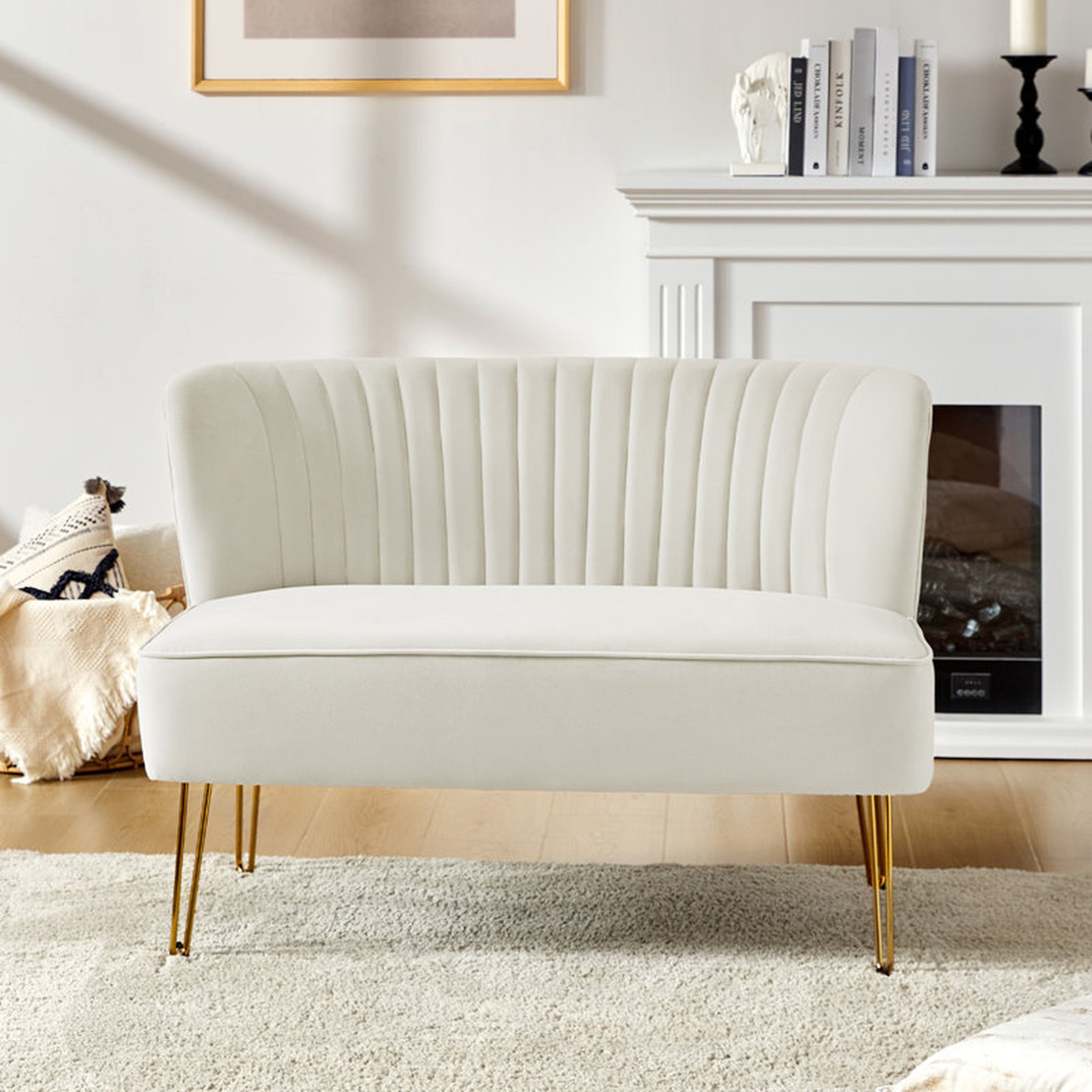Raulston 47" Velvet Armless Loveseat - Wayfair