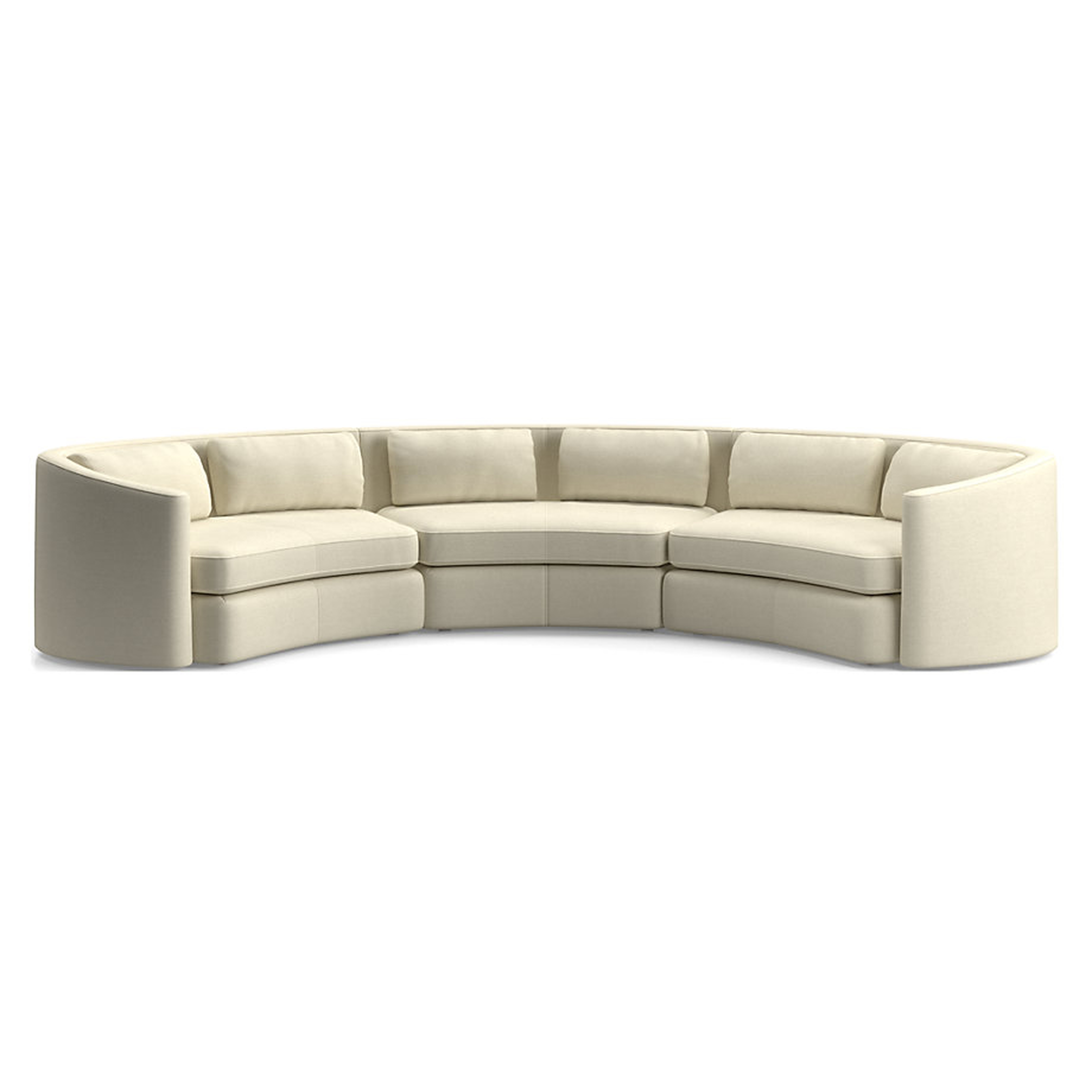 Nouveau 3-Piece Curved Sectional Sofa, Opus Natural, - Crate and Barrel