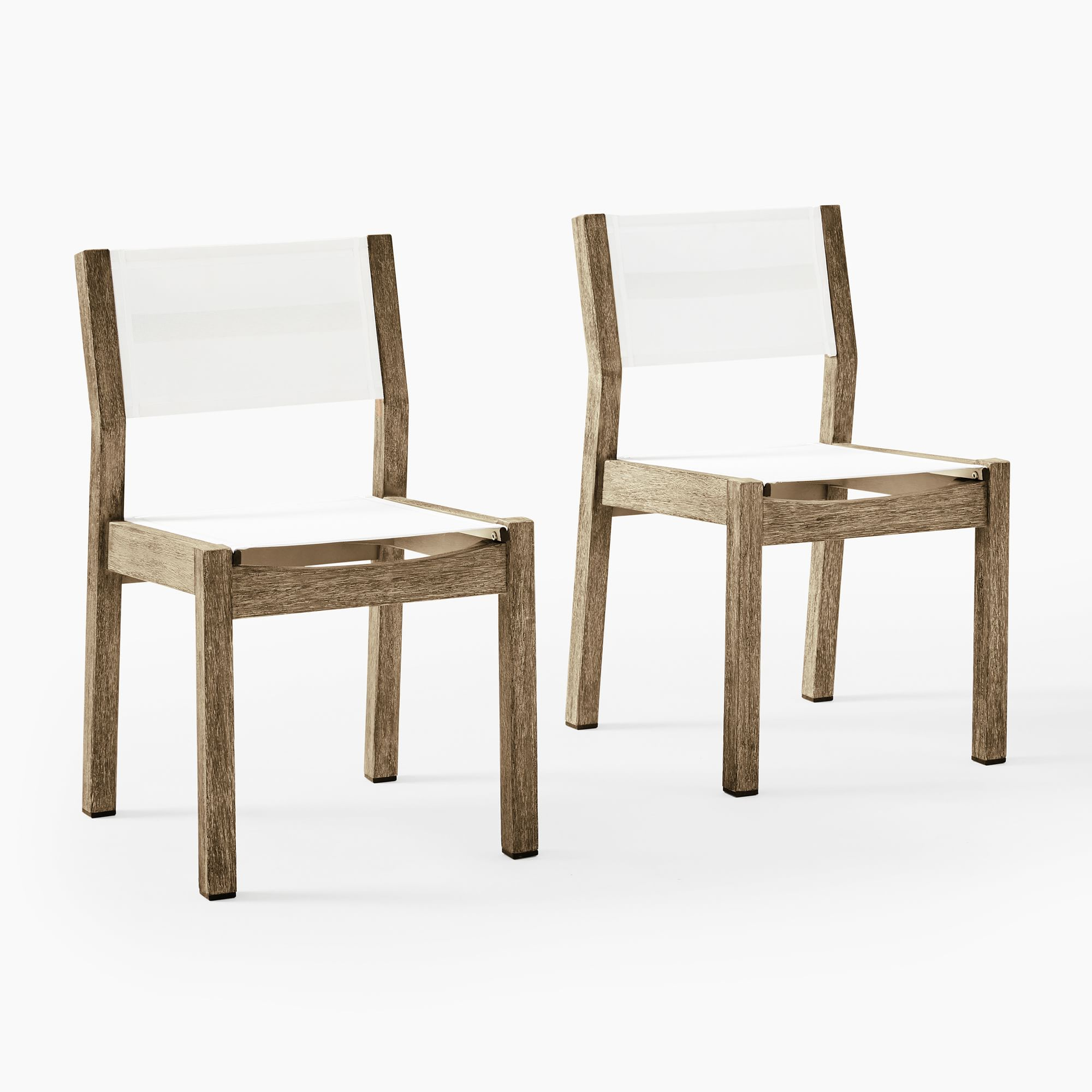 Portside Outdoor Textaline Dining Chairs, Driftwood, Set of 6 - West Elm