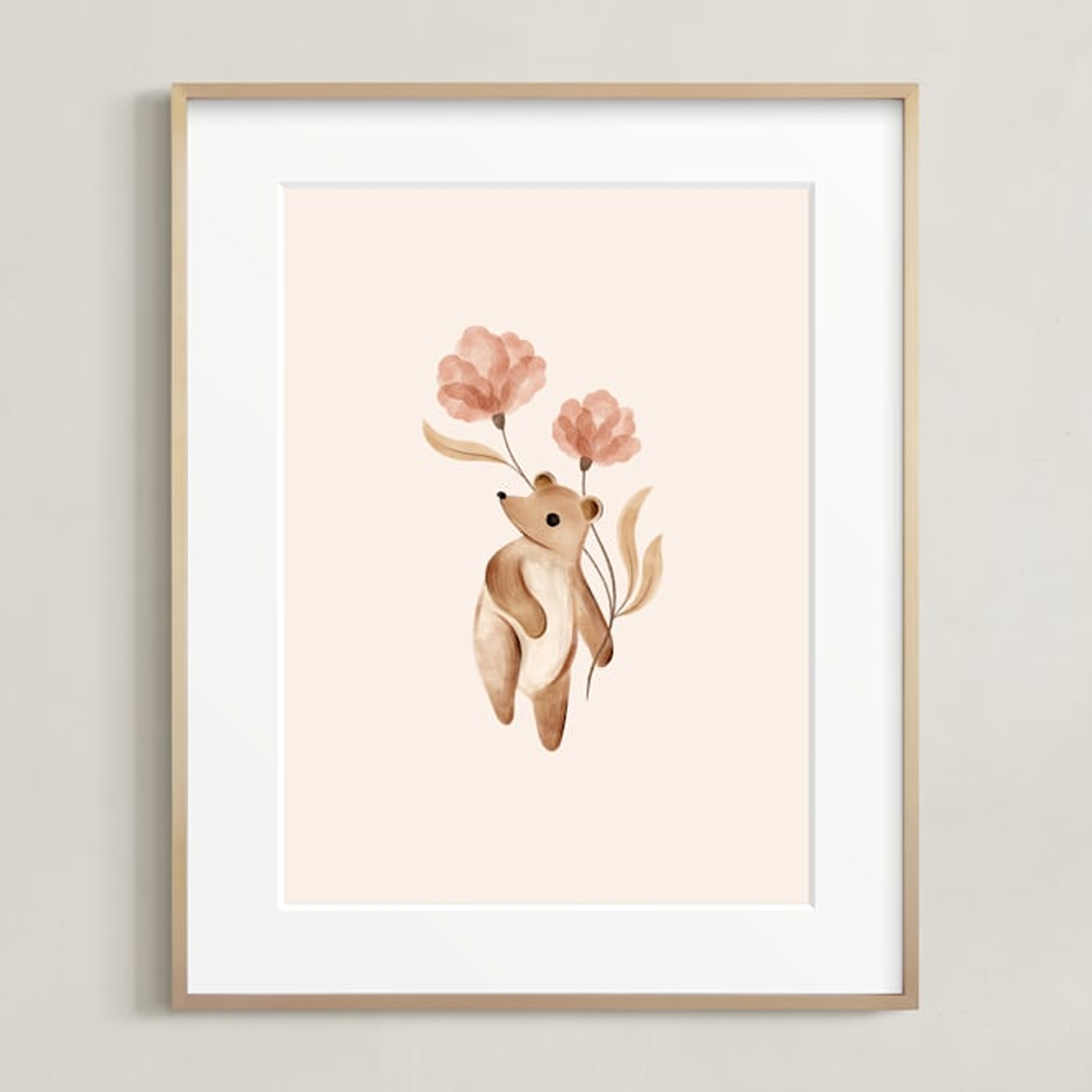 Bear With Flowers - Minted