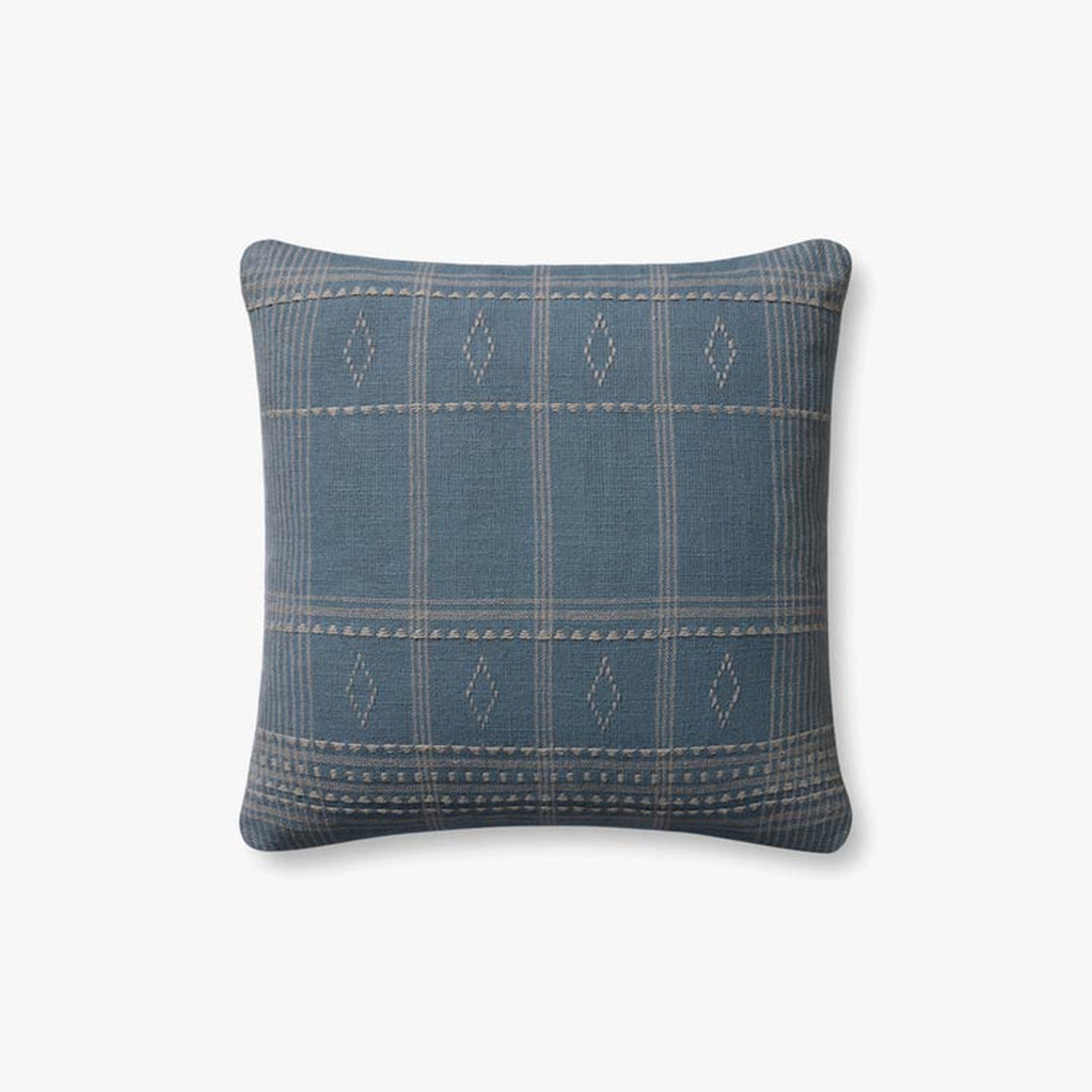 Lina - Par0016 Blue / Slate, Pillow Cover - Loloi Rugs