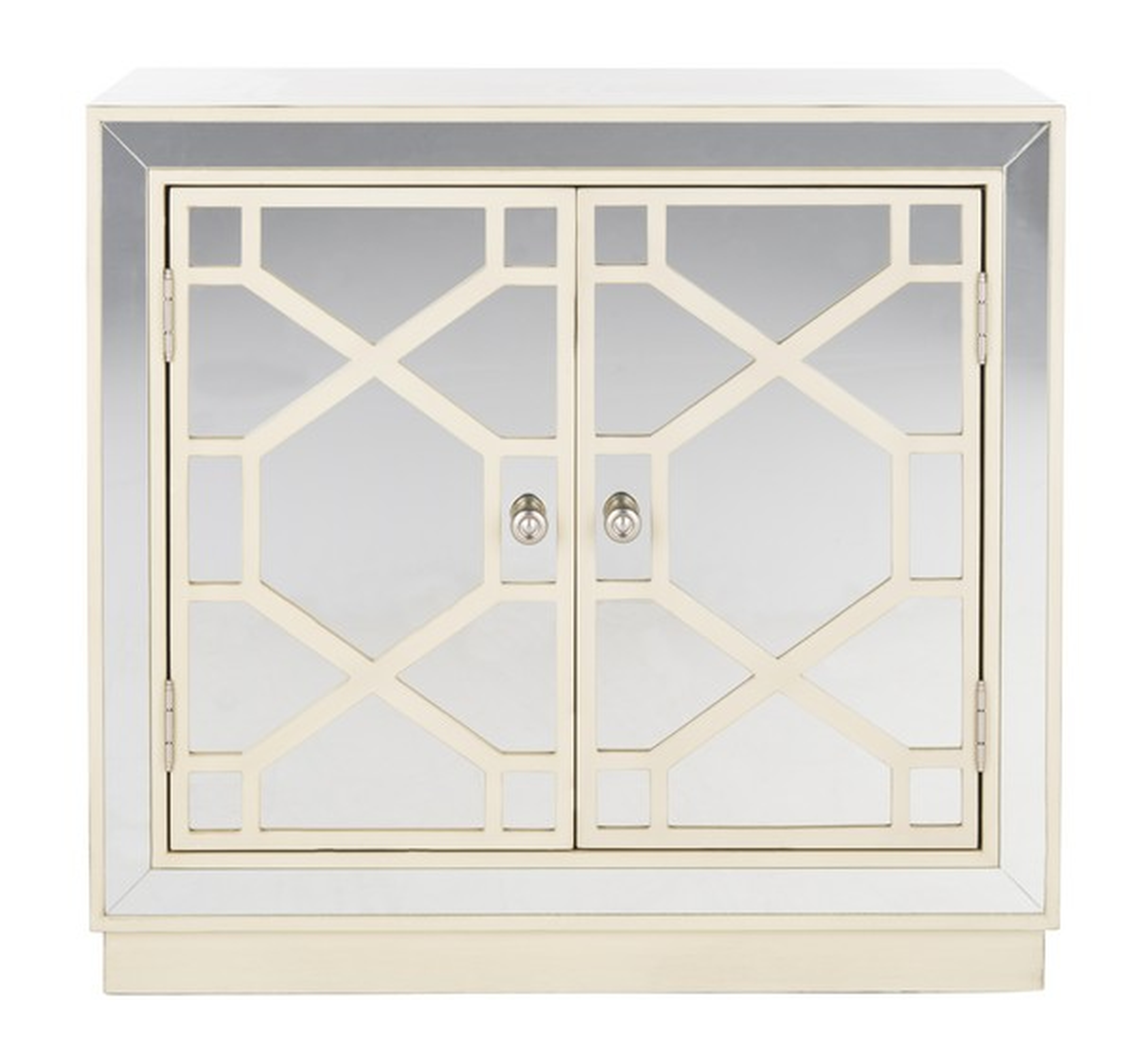 Juniper 2 Door Chest - Antique Beige/Mirror - Safavieh - Safavieh