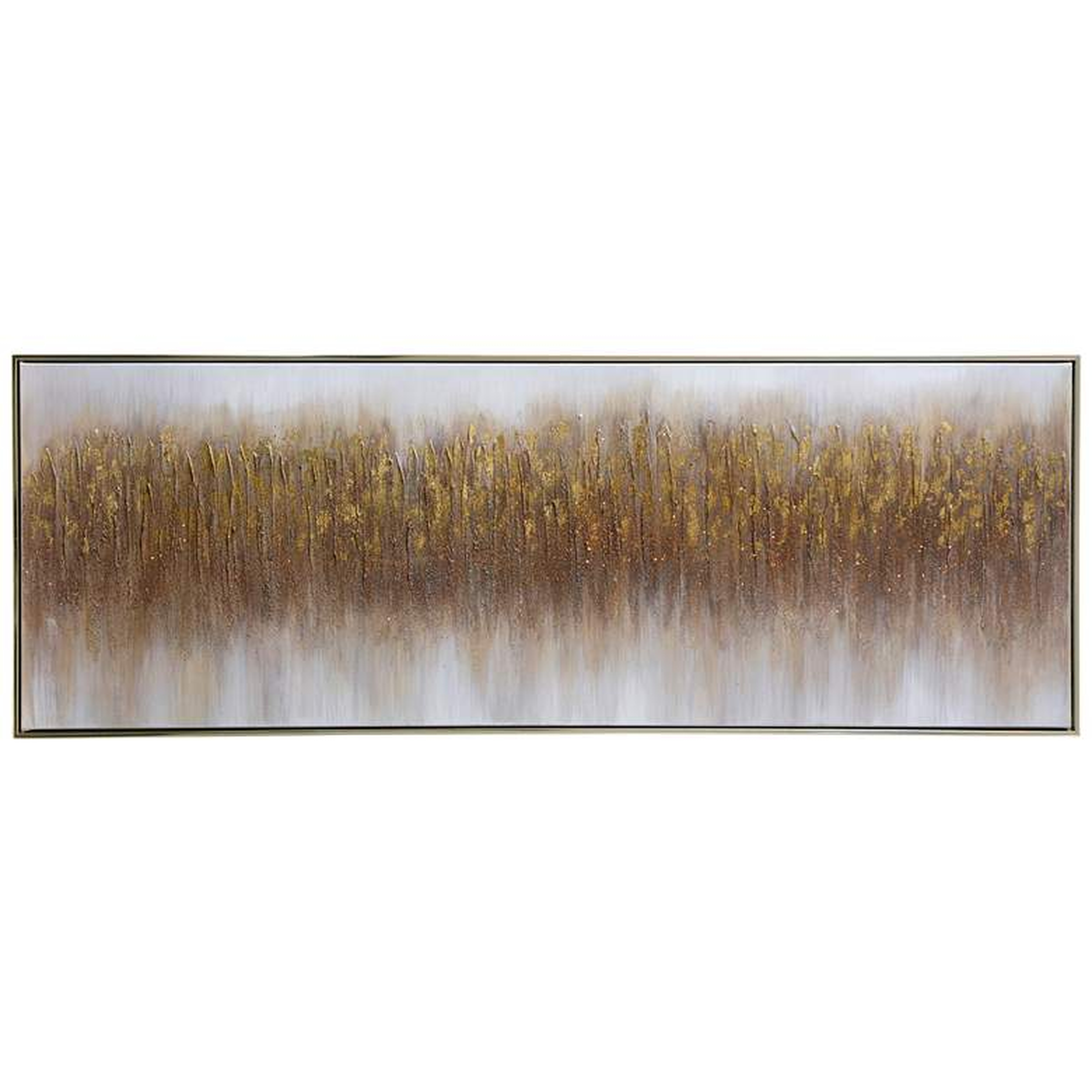 57" x 20" Abstract Silver Frame Brown & Beige Canvas Wall Art - Lamps Plus