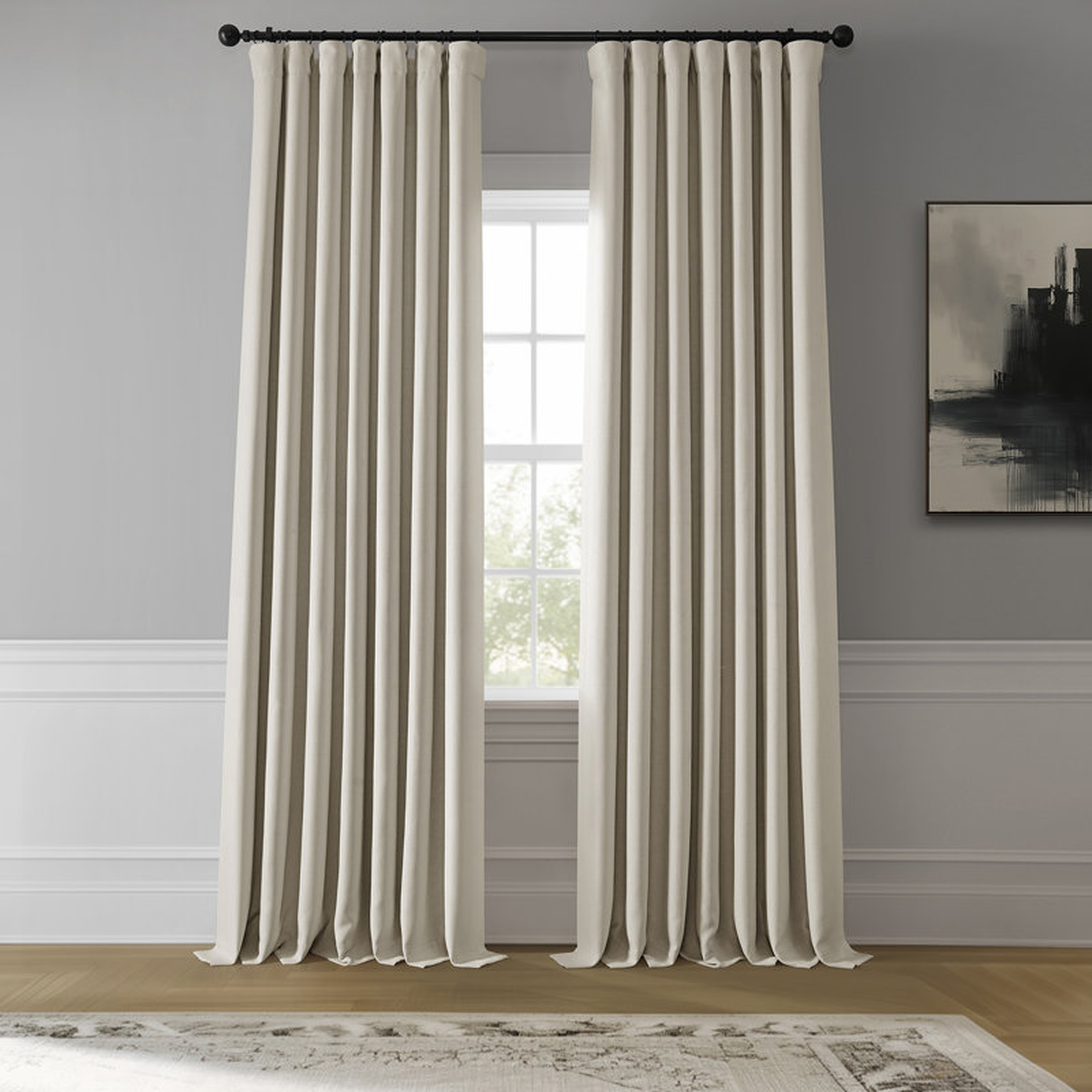Ottis Textured Faux Linen Rod Pocket Room Darkening Curtains for Bedroom & Living Room Curtains - Single Panel Drapes - Wayfair