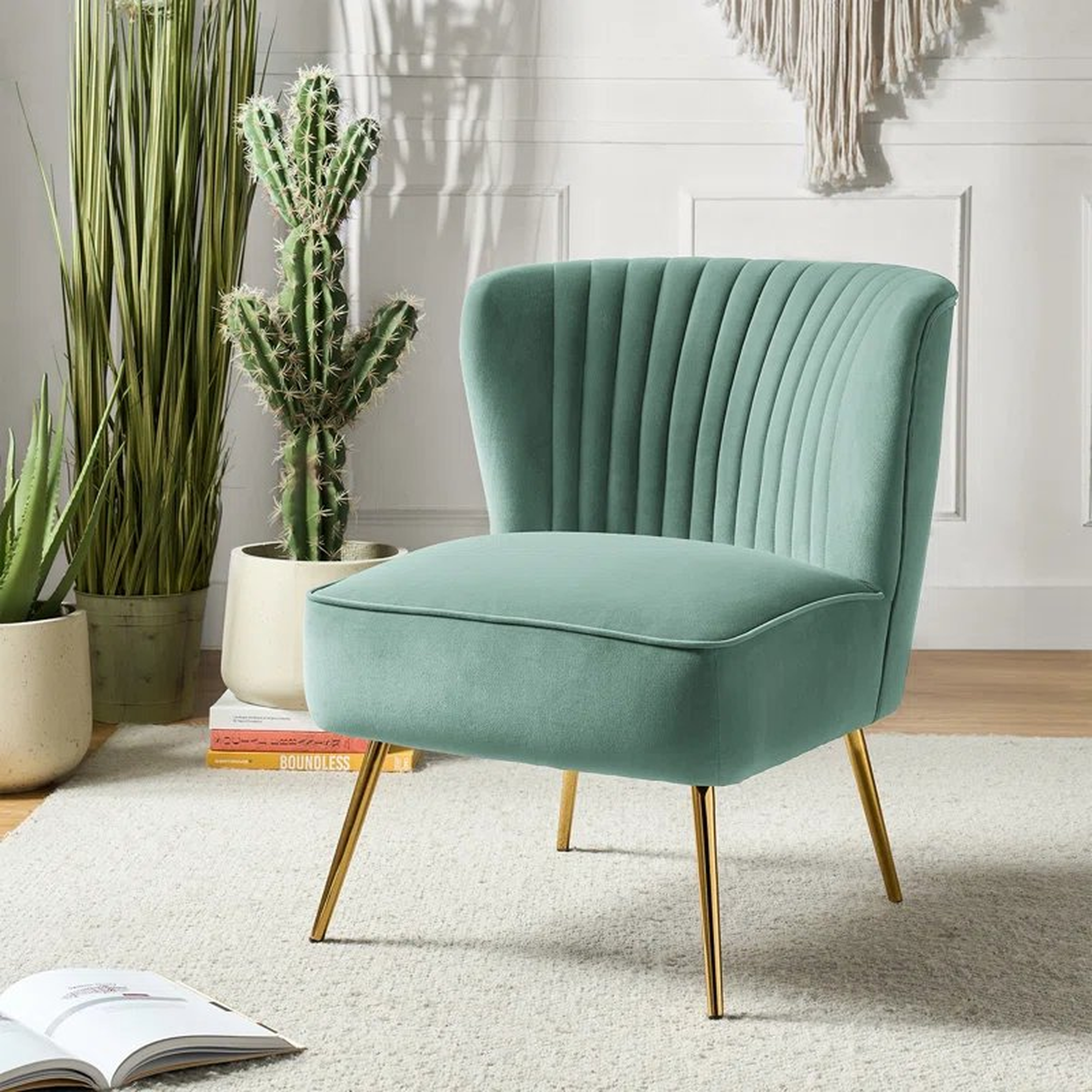 Euclid Upholstered Accent Chair with Metal Legs - Wayfair