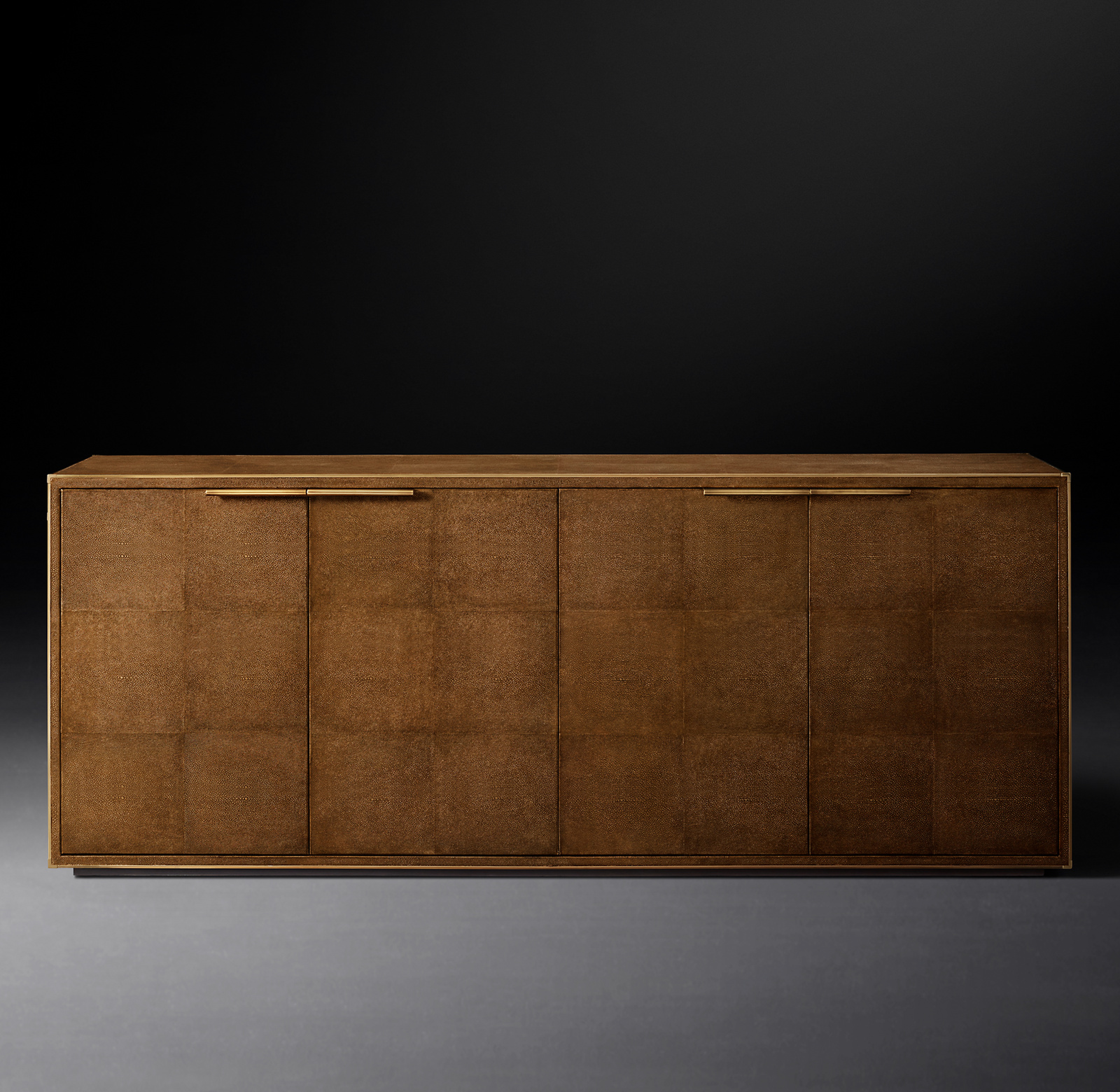 SAUNDERSON SHAGREEN PANEL 4-DOOR MEDIA CONSOLE, 60"W - RH