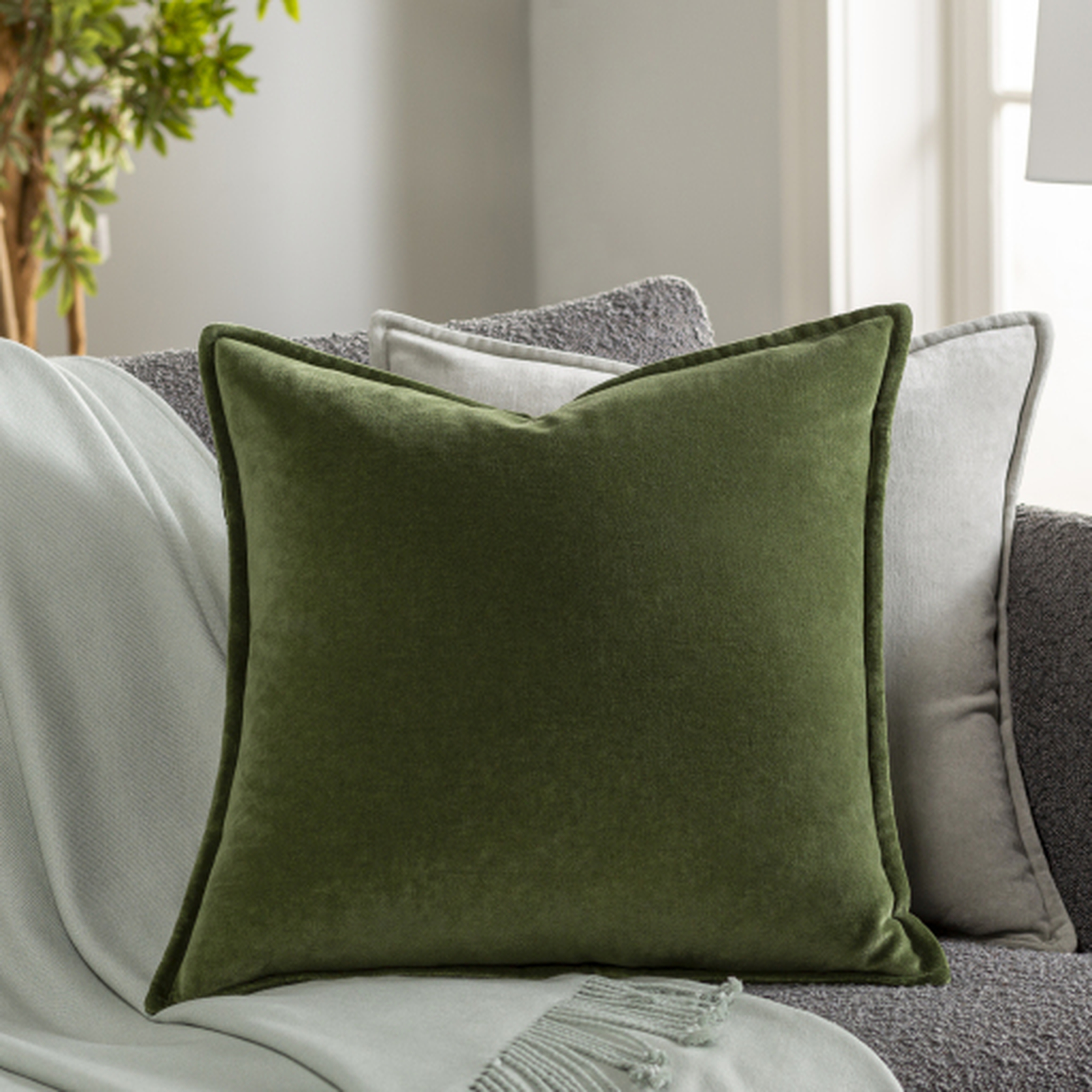 Cotton Velvet CV-008 22"L x 22"W Down Filled Pillow - Surya