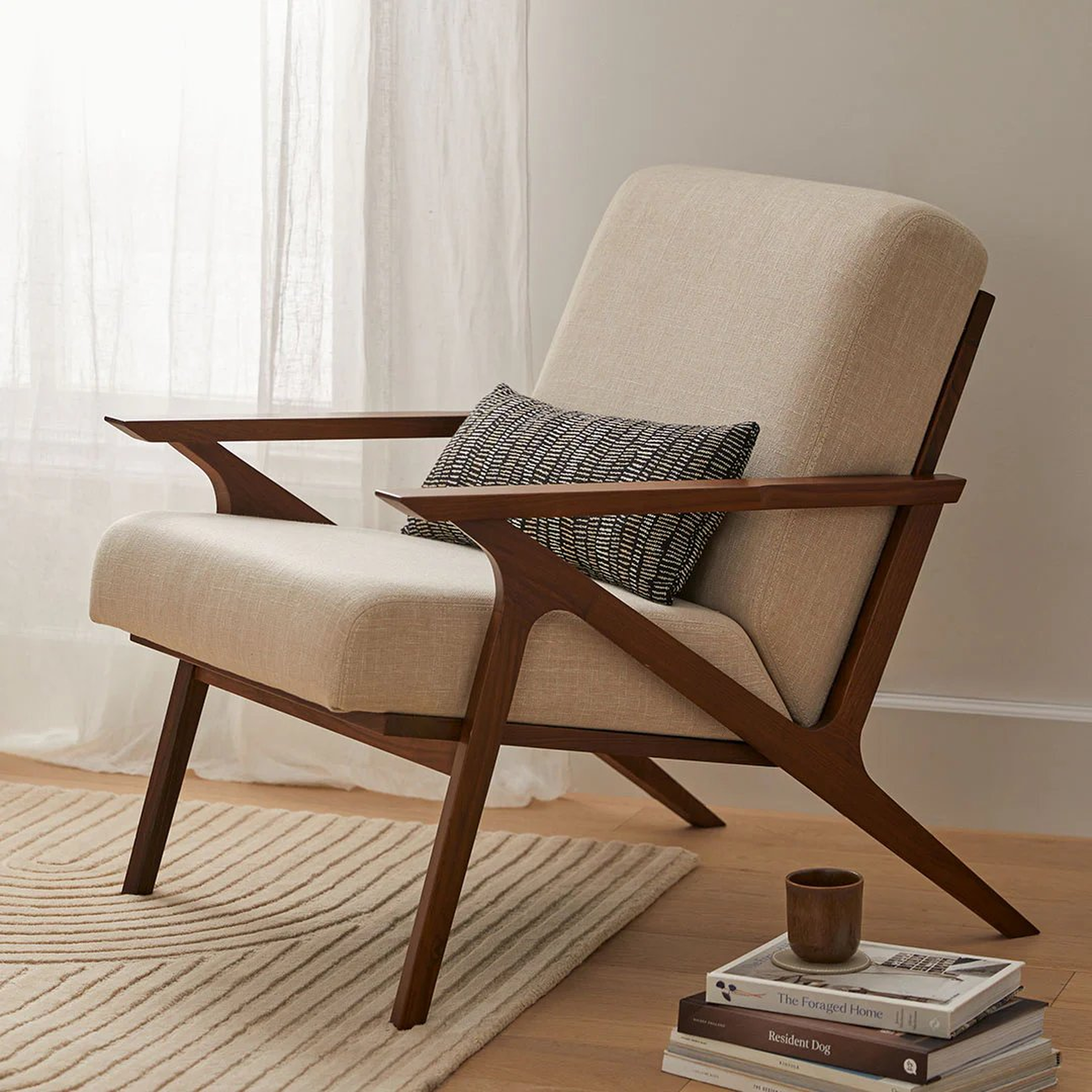Otio 26" Lounge Chair - Walnut and Welsh Taupe - Article