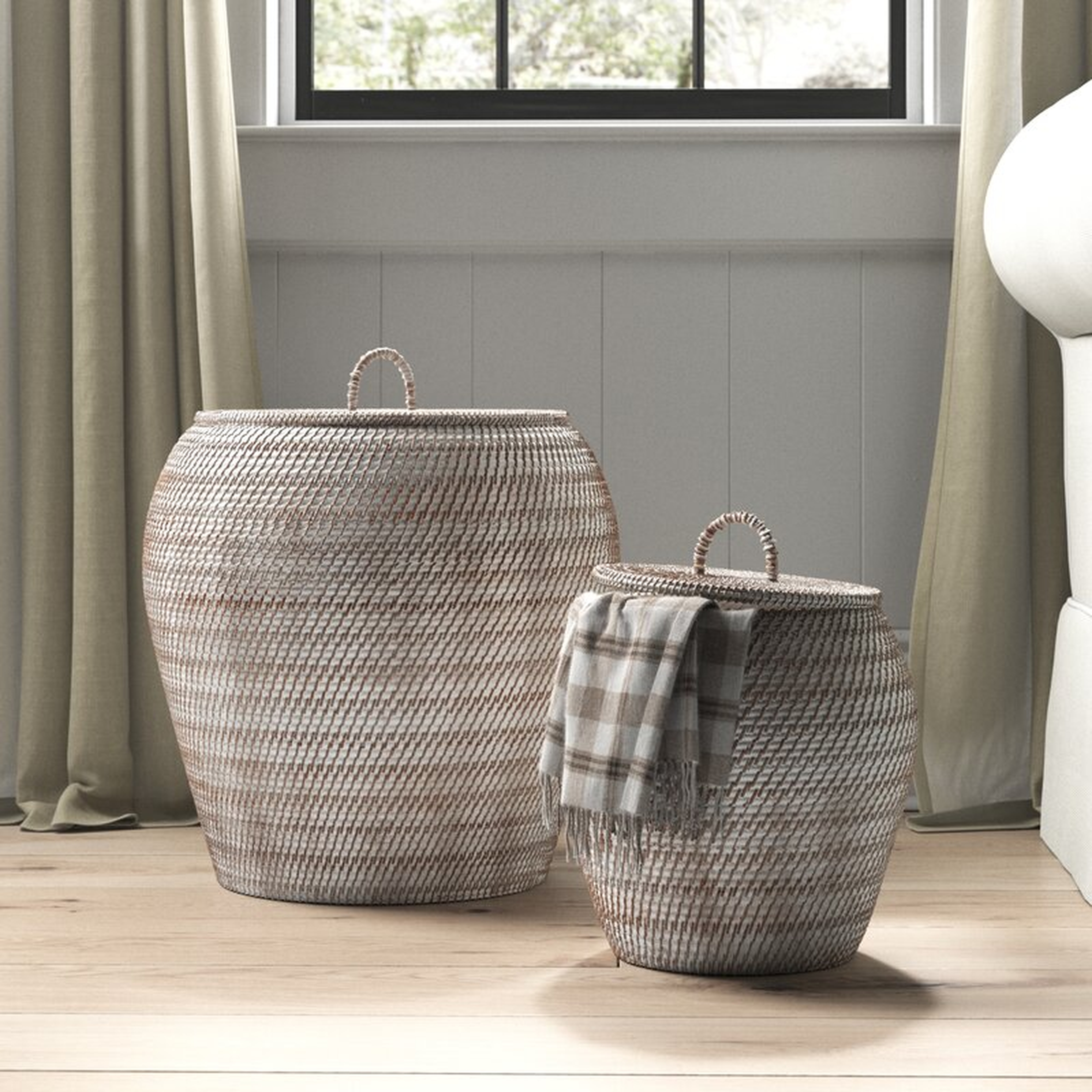 2 Piece Rattan Basket Set - Wayfair