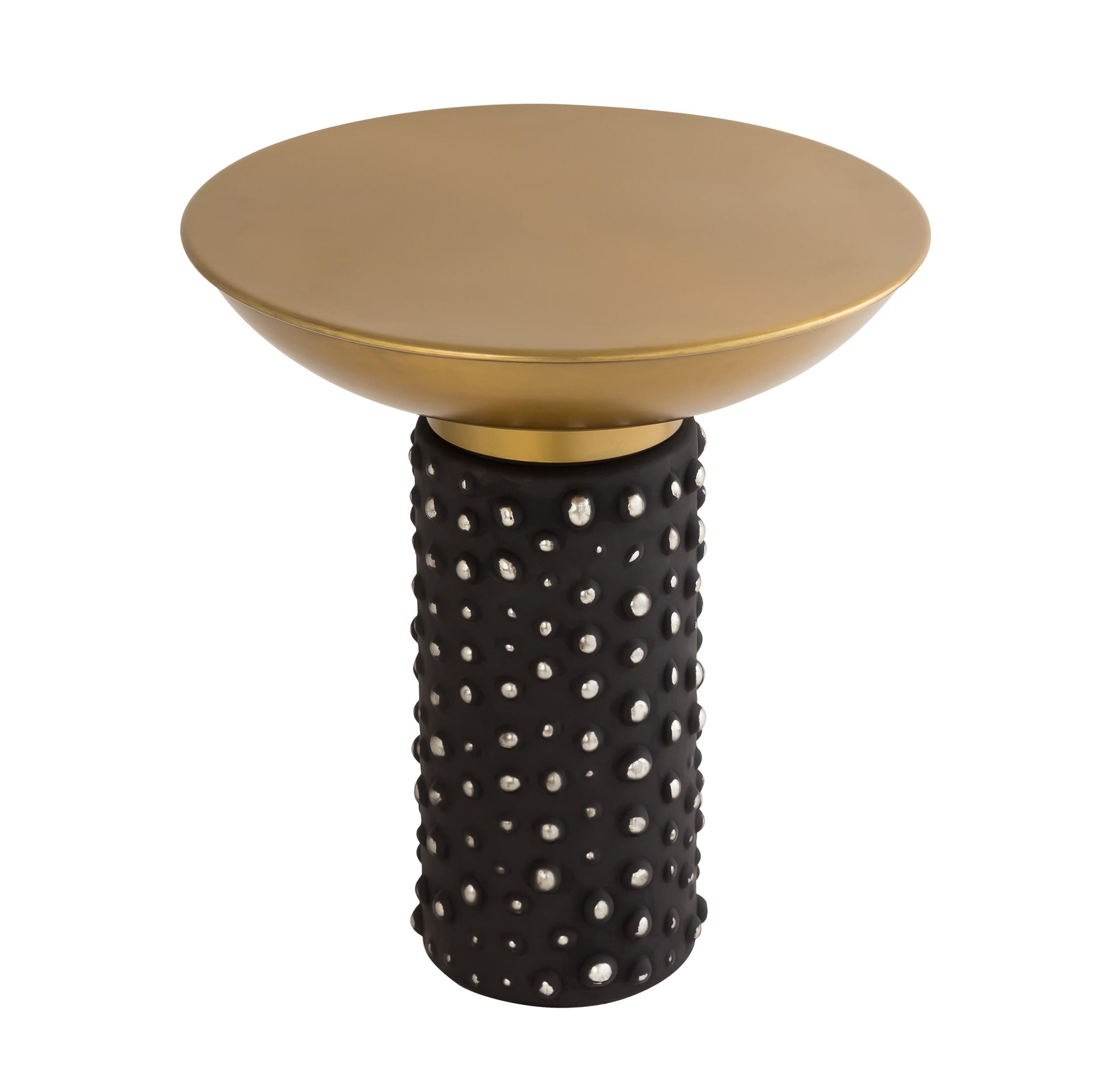Scarlet Glass and Brass Side Table - TOV FURNITURE