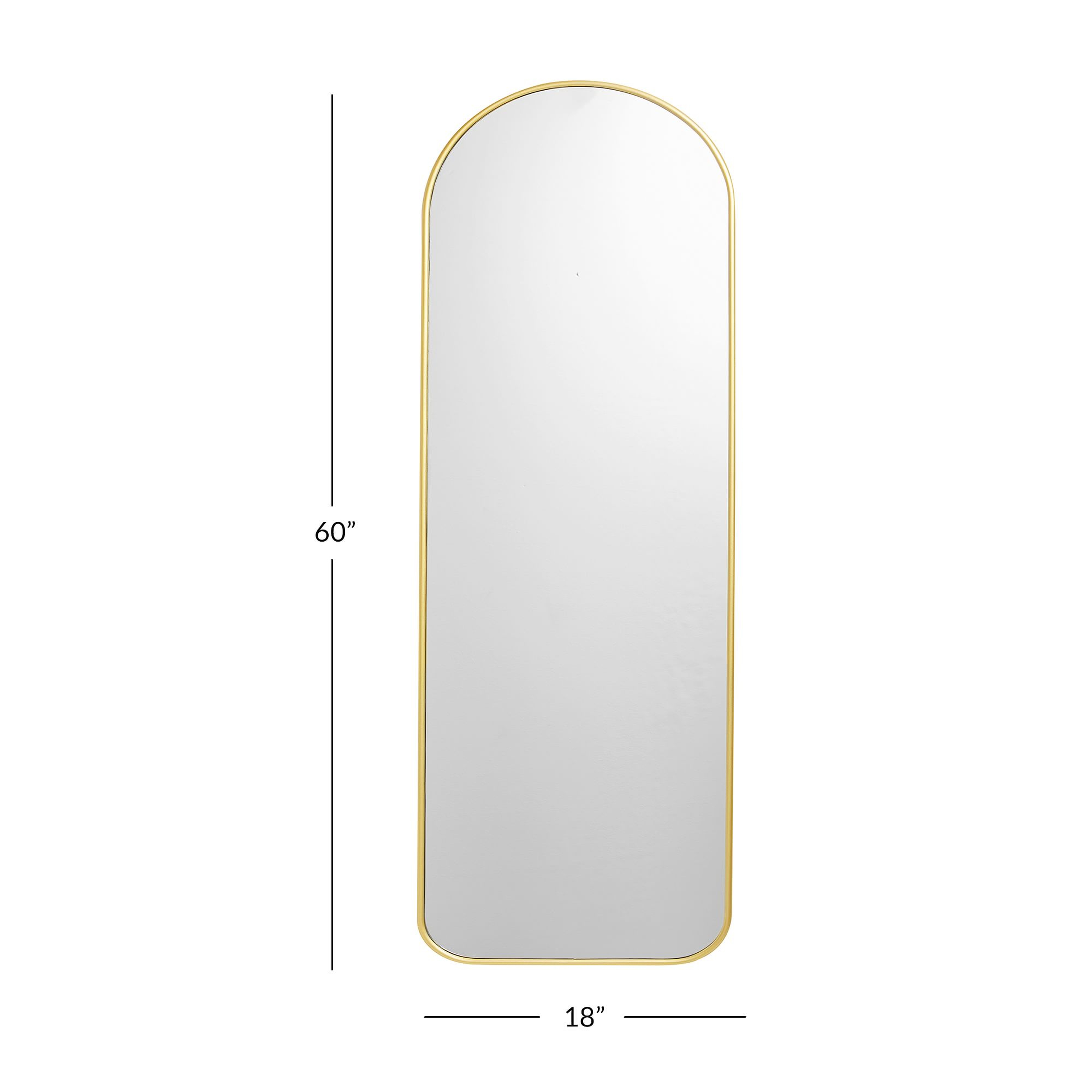 Metal Framed Full Length Mirror, Rounded Square, Tuscan Gold - Pottery Barn Teen