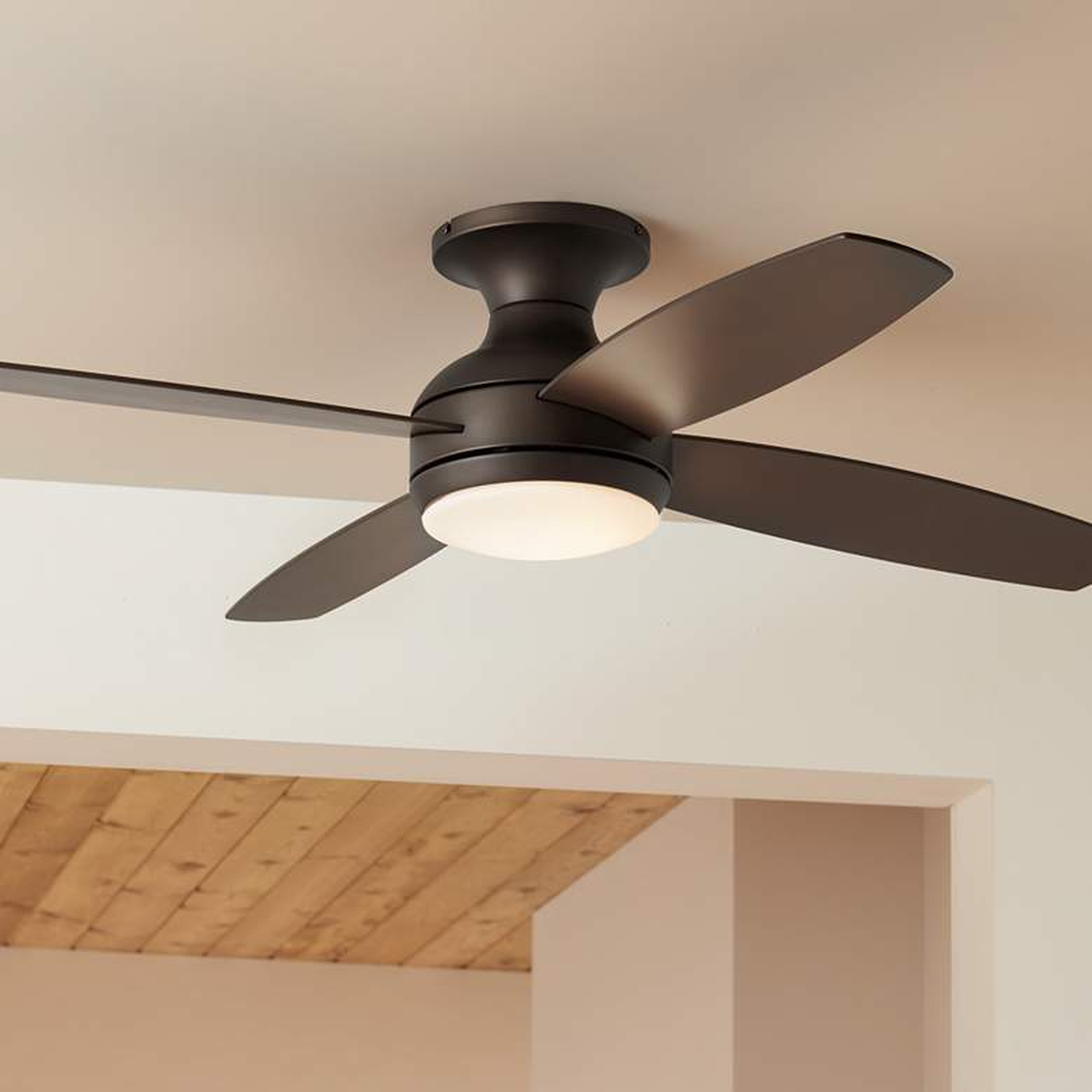 52" Casa Elite Oil-Rubbed Bronze LED Hugger Ceiling Fan with Remote - Lamps Plus