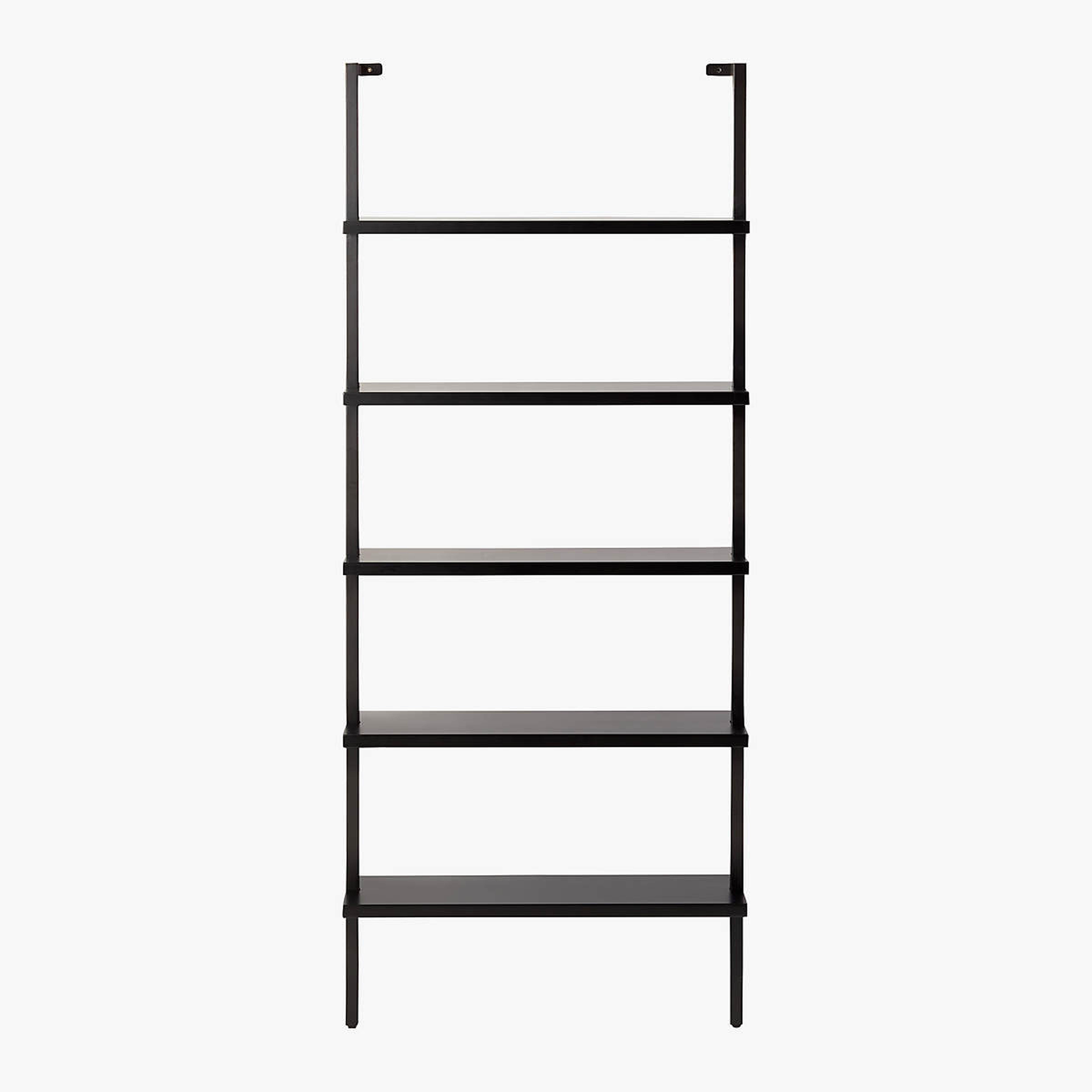 Stairway Black Wall-Mounted Bookcase - 72.5" Height - CB2