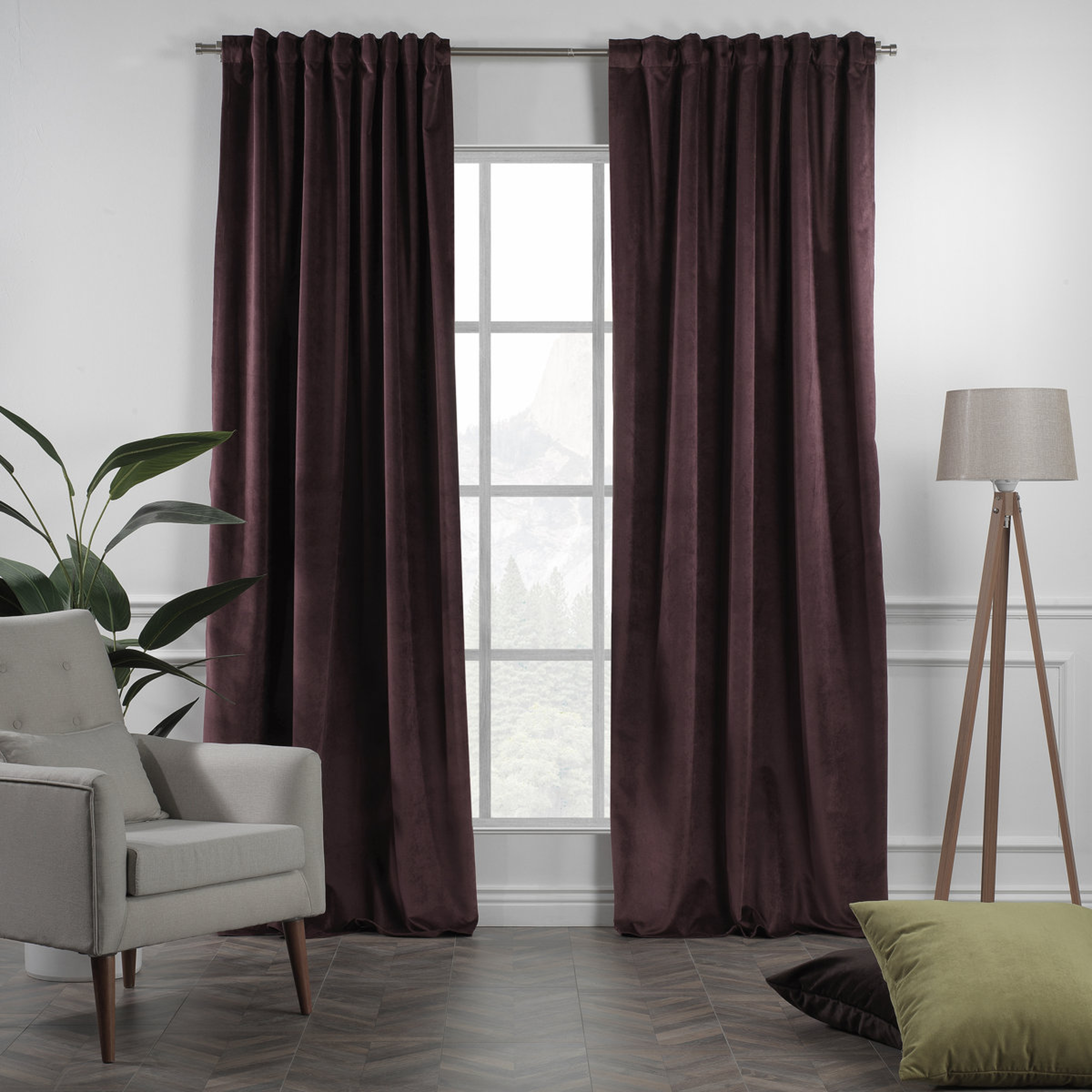 100% Blackout Matte Velvet Extra Wide & Extra Long Custom Made Decorative Single Panel - Wayfair