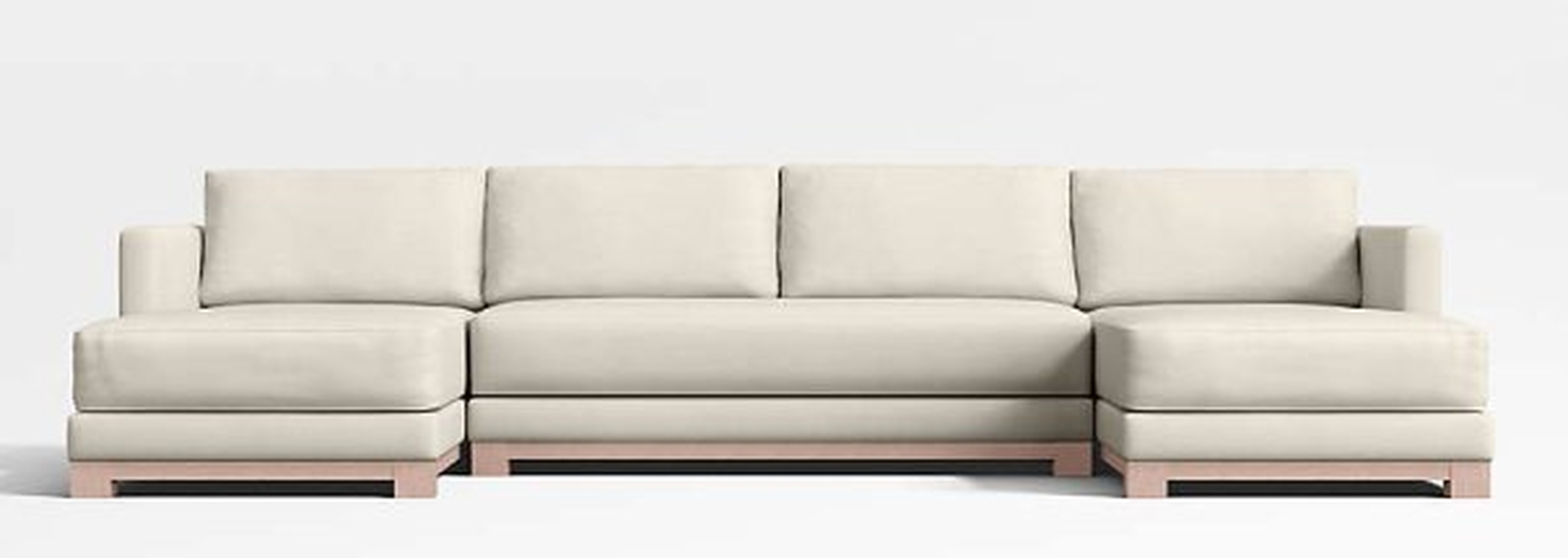 Gather Wood Base 3-Piece U-Shaped Sectional Sofa - Crate and Barrel