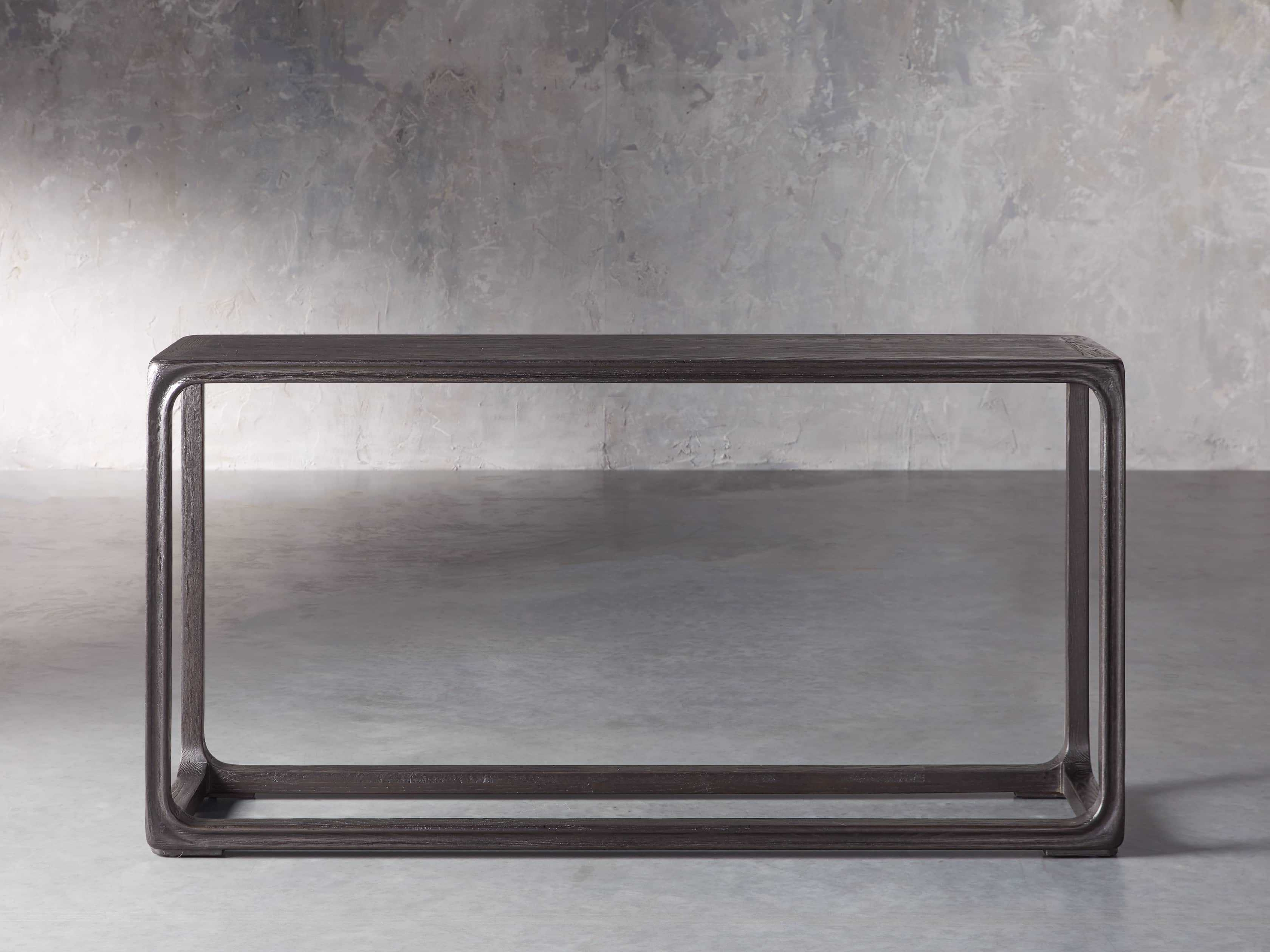 Bertogne Console Table in Wood Black  Ebony - Arhaus
