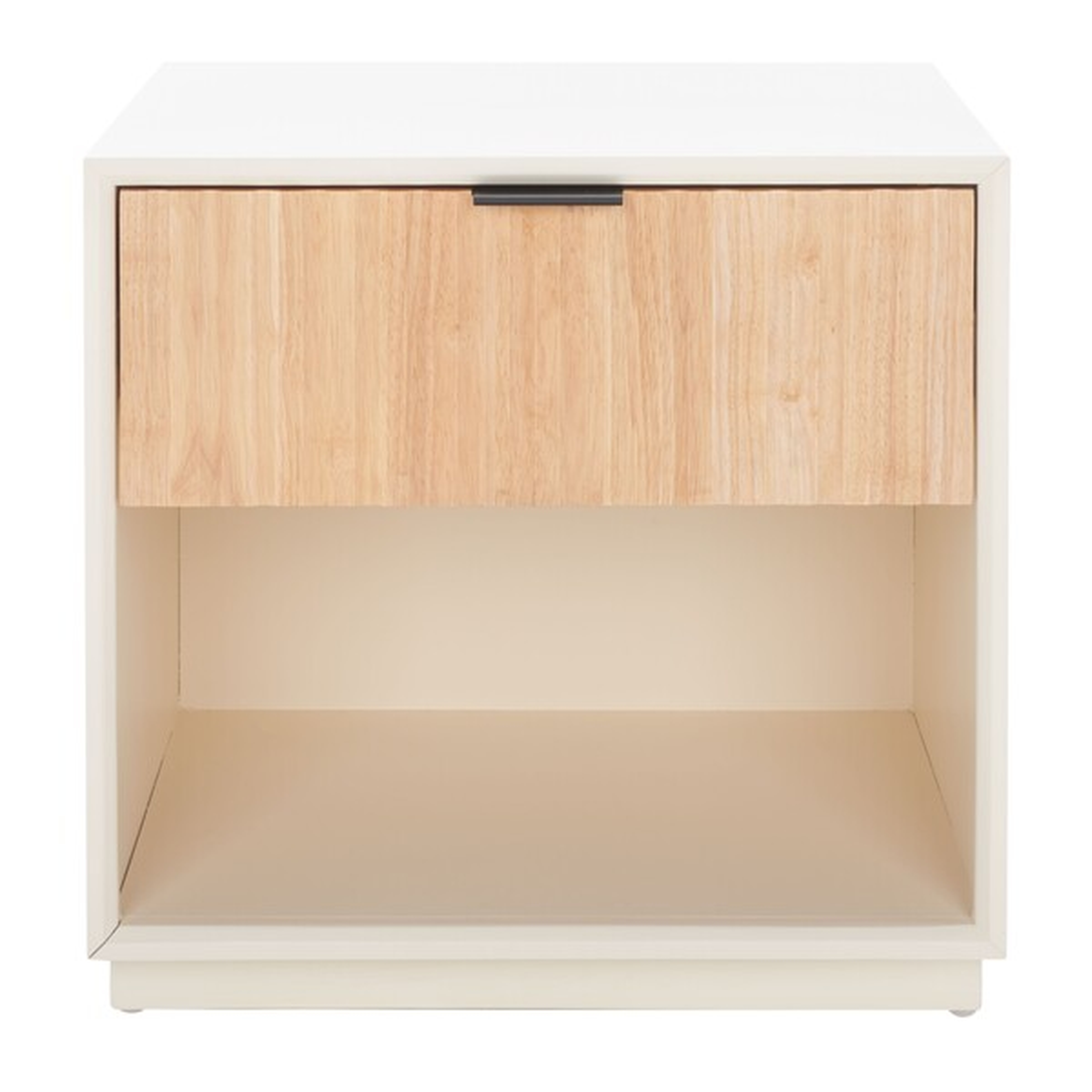 Grayden 1 Drawer Nightstand - White / Natural - Safavieh - Safavieh