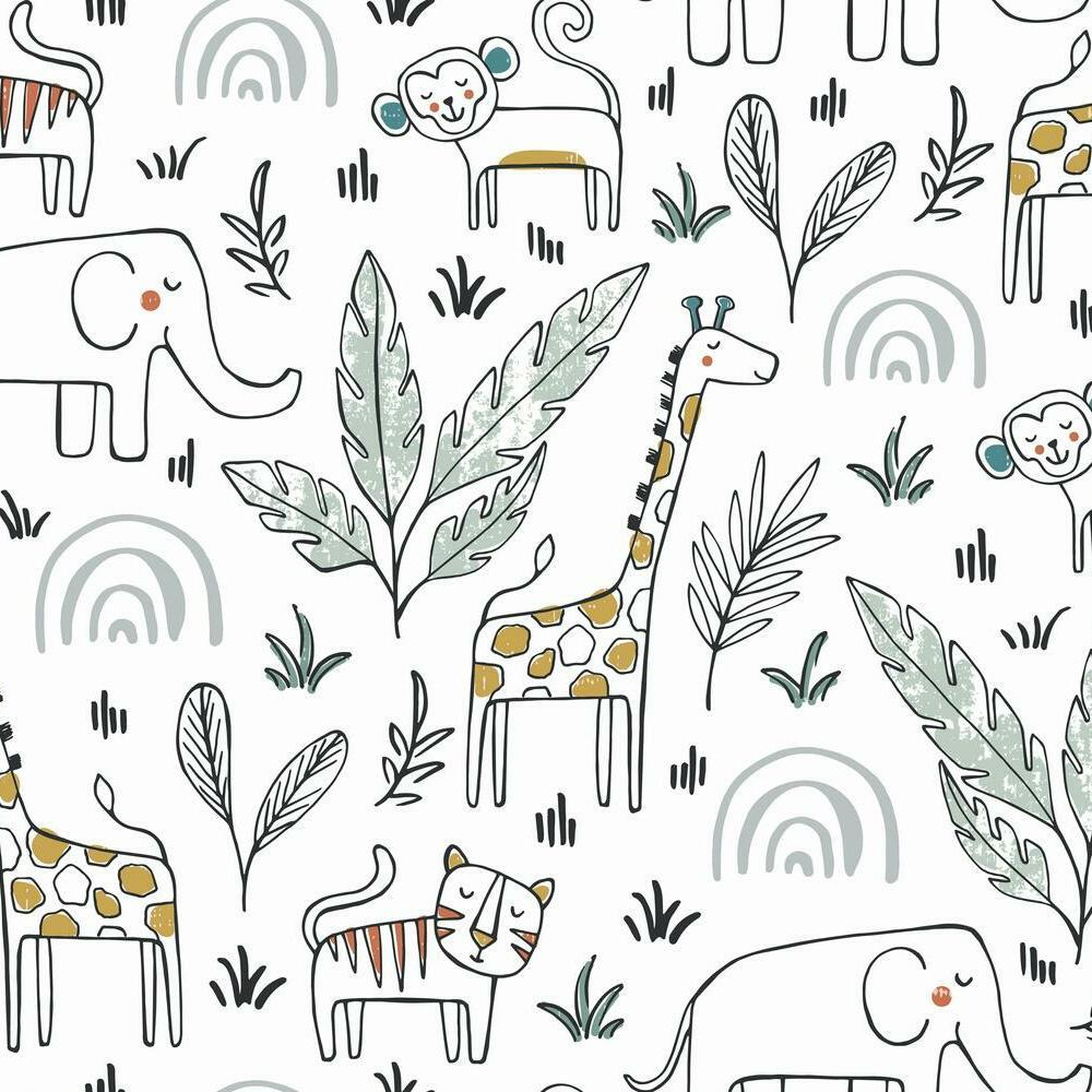Jungle Menagerie Peel and Stick - York Wallcoverings