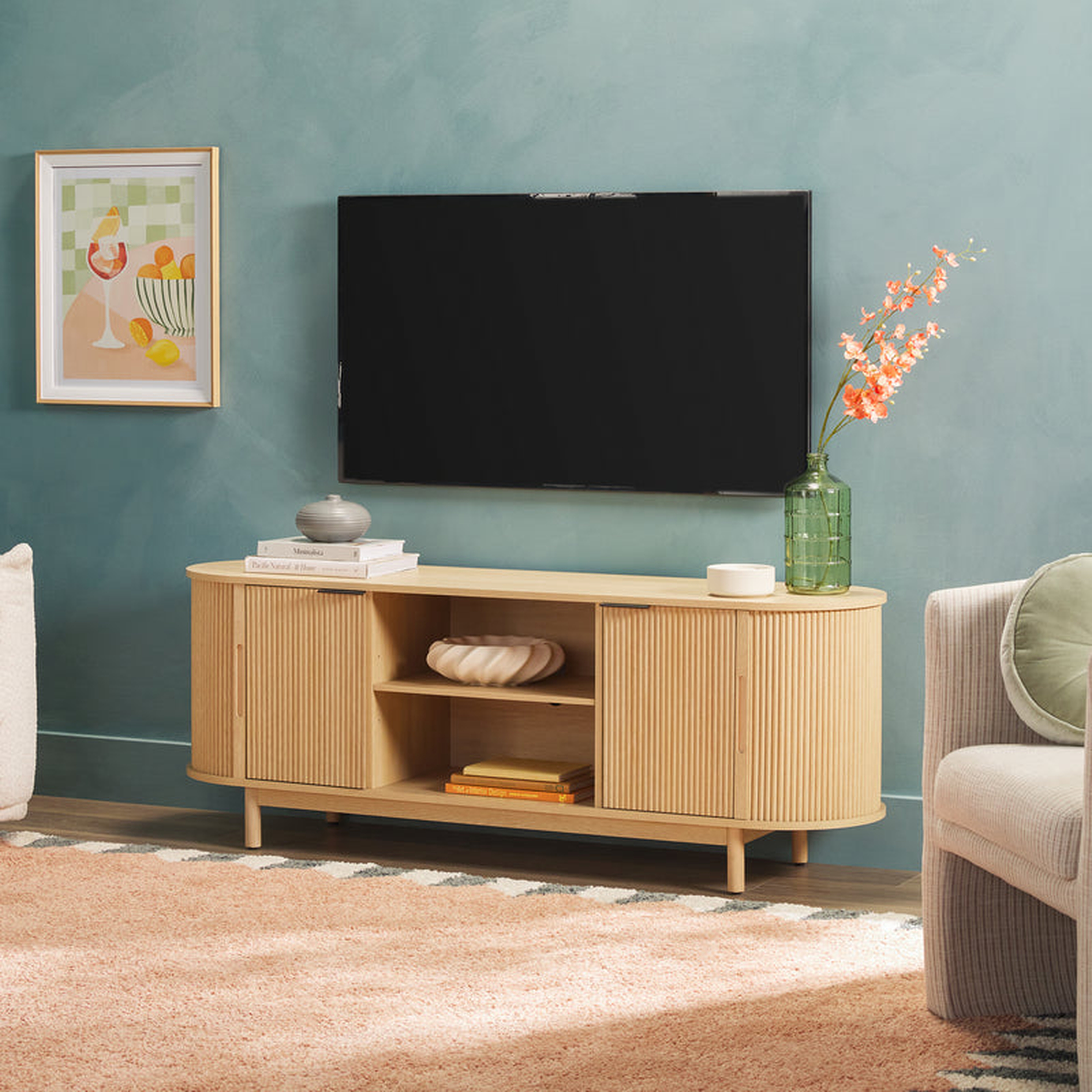 Chloe Modern Reeded TV Stand - Walker Edison