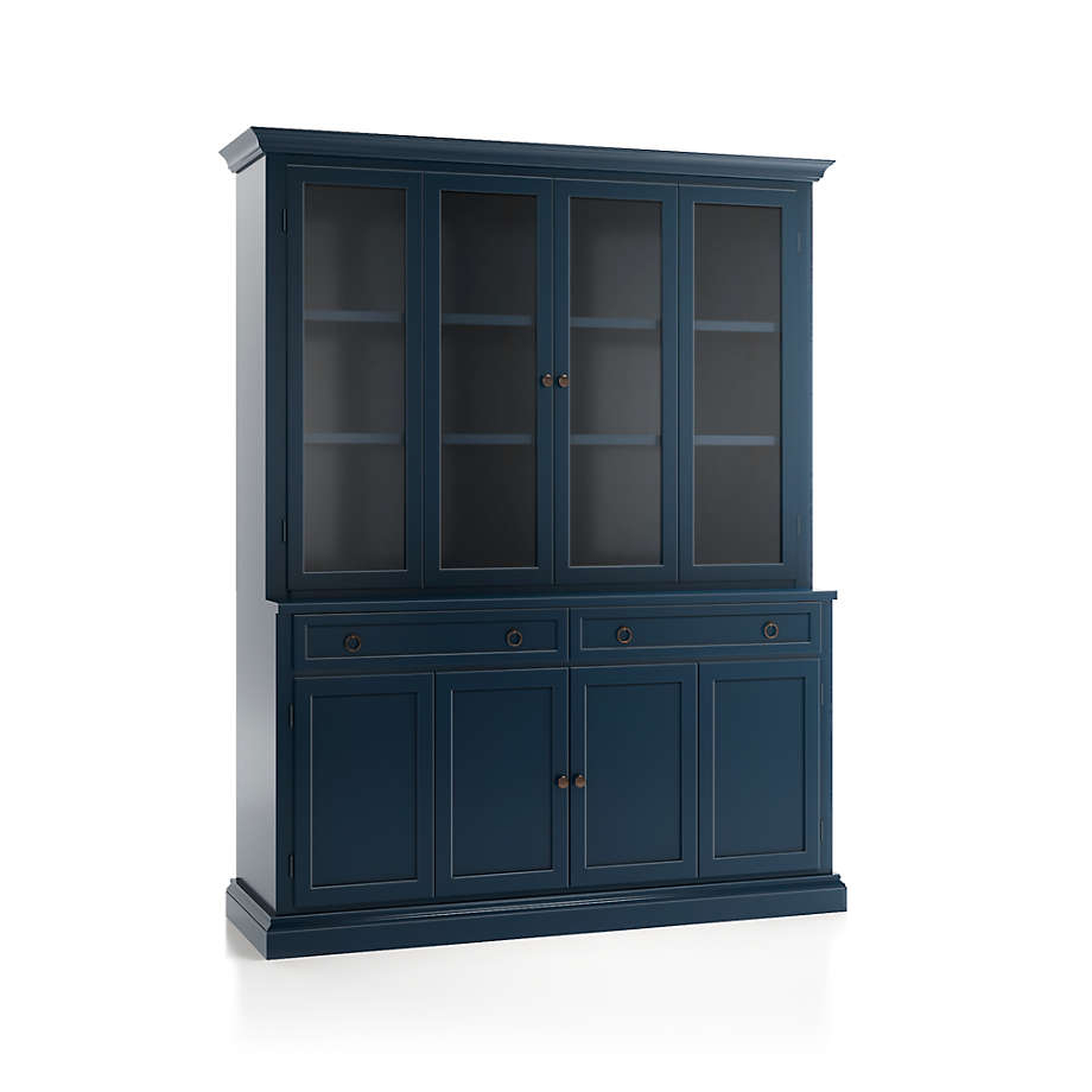 Cameo Indigo 2-Piece Entertainment Center with Wood and Glass Doors - Crate and Barrel
