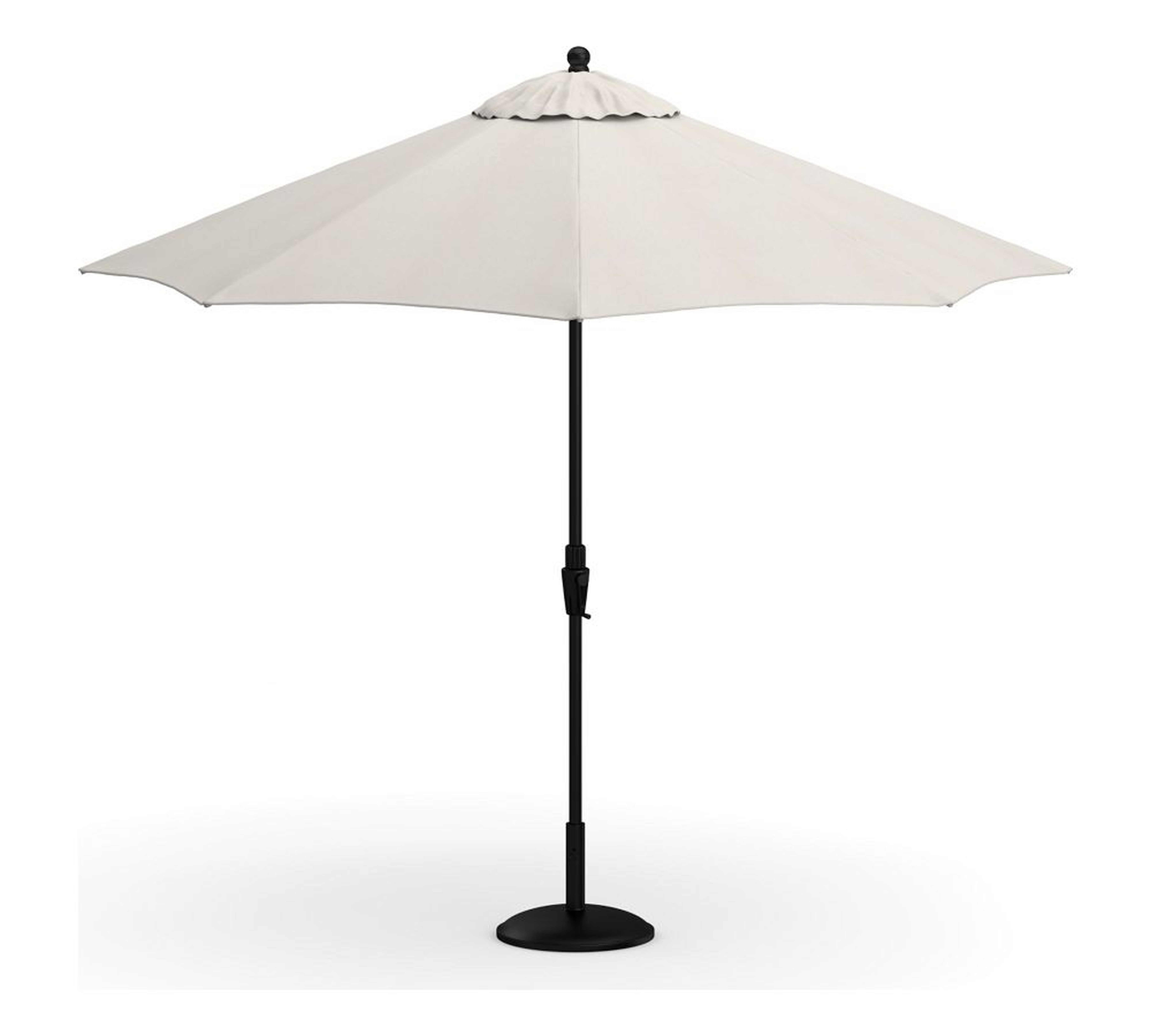 9' Round Umbrella with Aluminum Tilt Pole, Water-Resistant Canvas; Natural - Pottery Barn