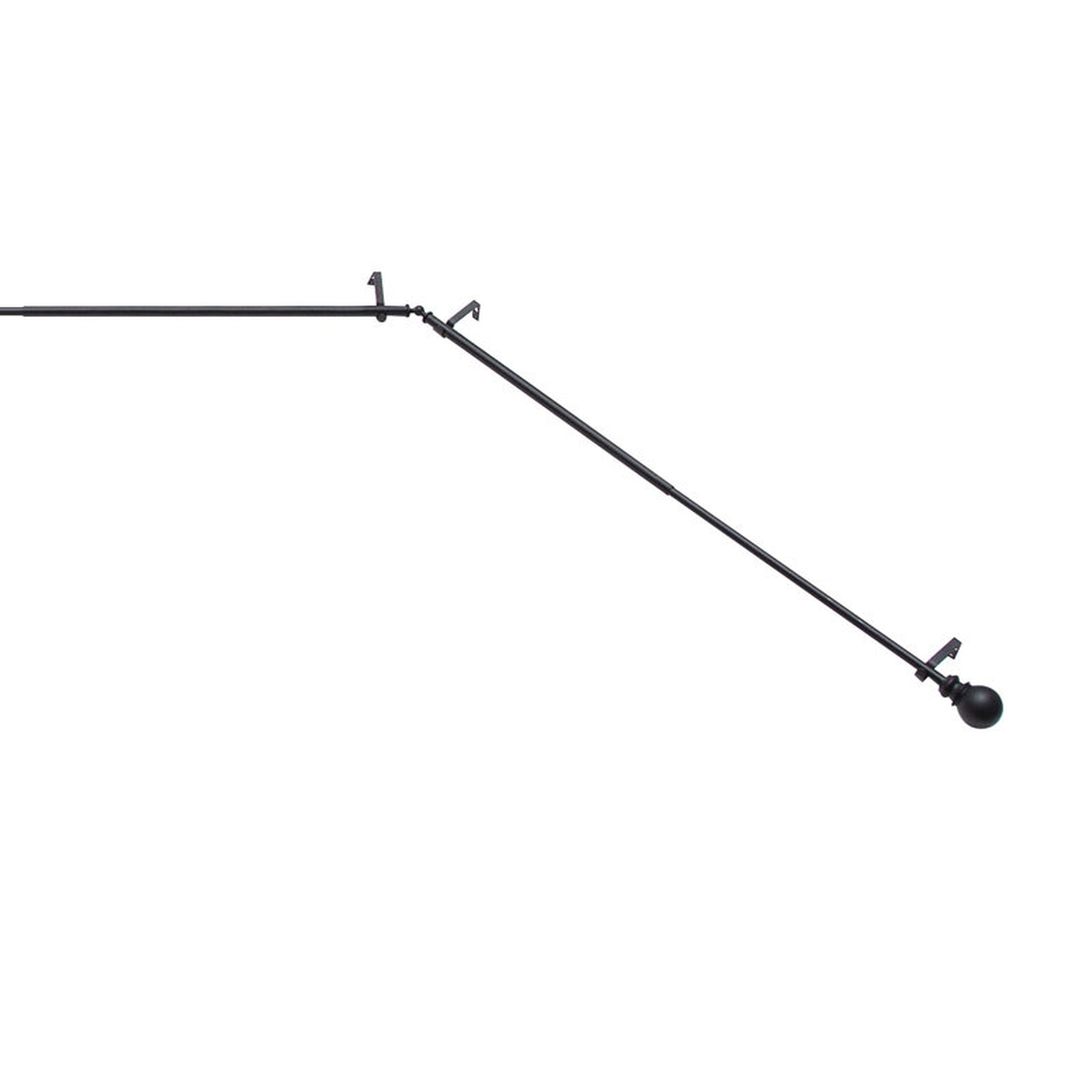 Ball End Bay Window Curtain Rod, 78-144" Adjustable Length: 22-37" Sides, 28-72" Center, Steel - Wayfair