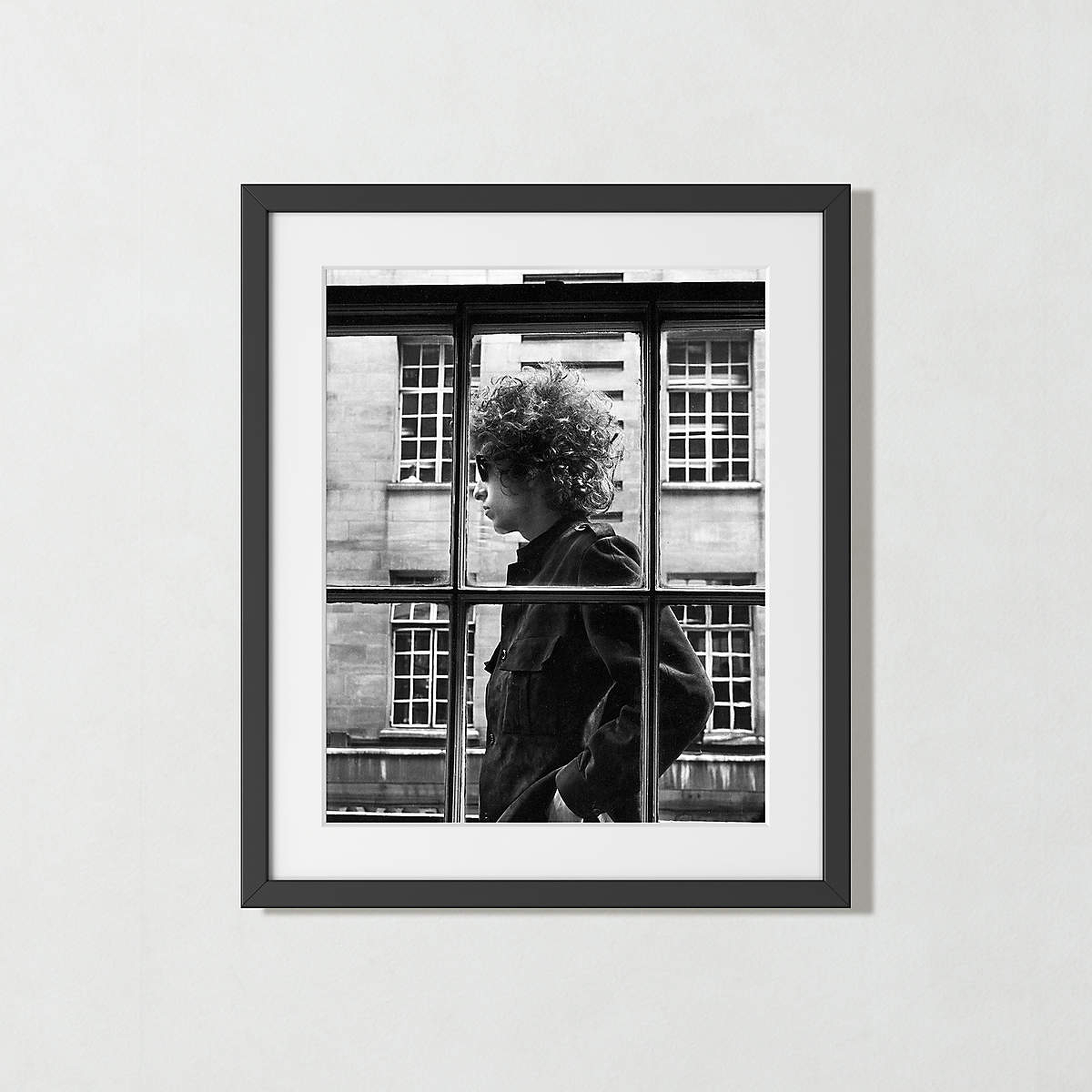 'Bob Dylan, 1966' Photographic Print in Black Frame 21.5"x25.5" - CB2