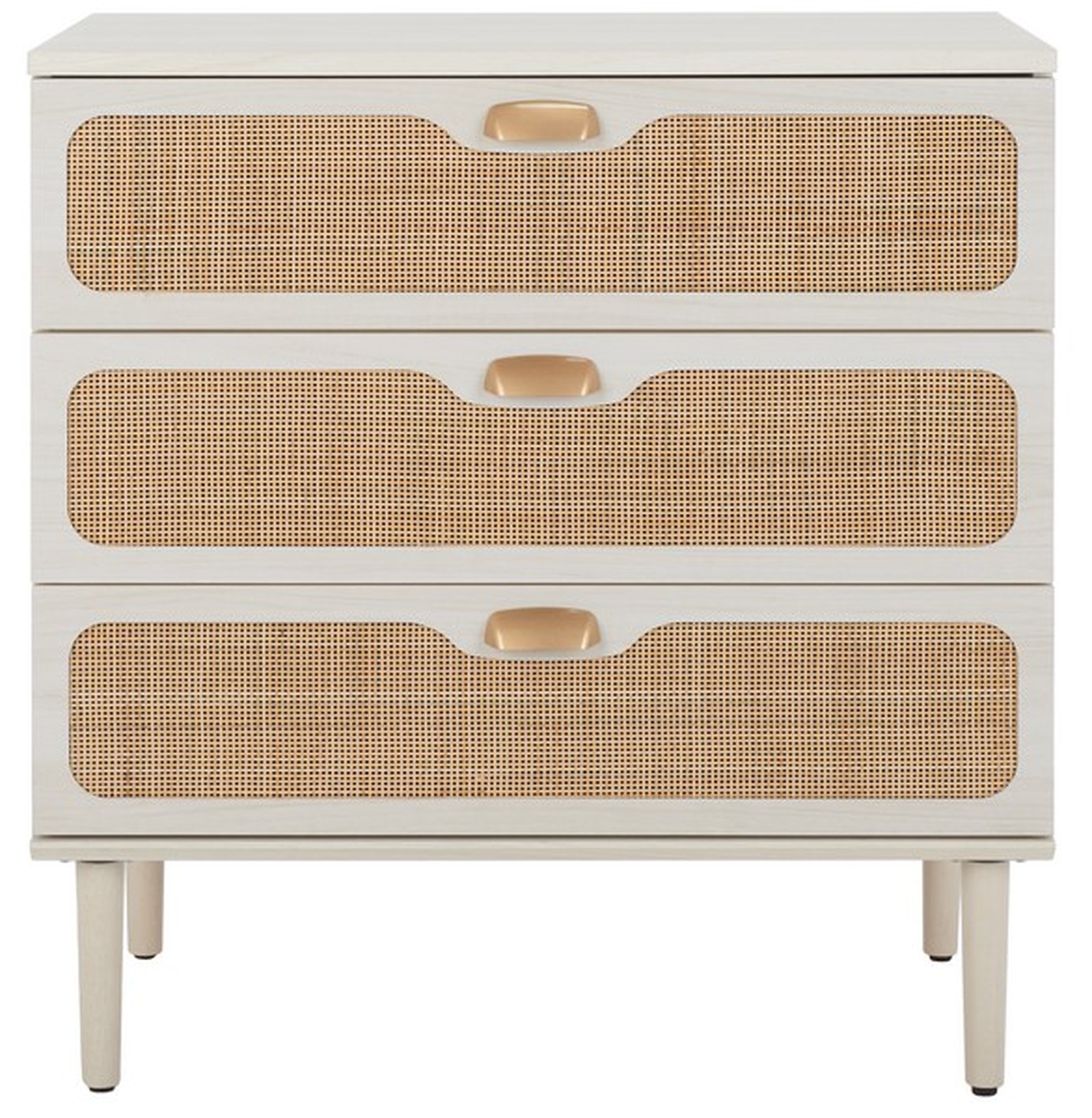 Irelia 3 Drawer Chest - Bleached White / Natural - Safavieh - Safavieh
