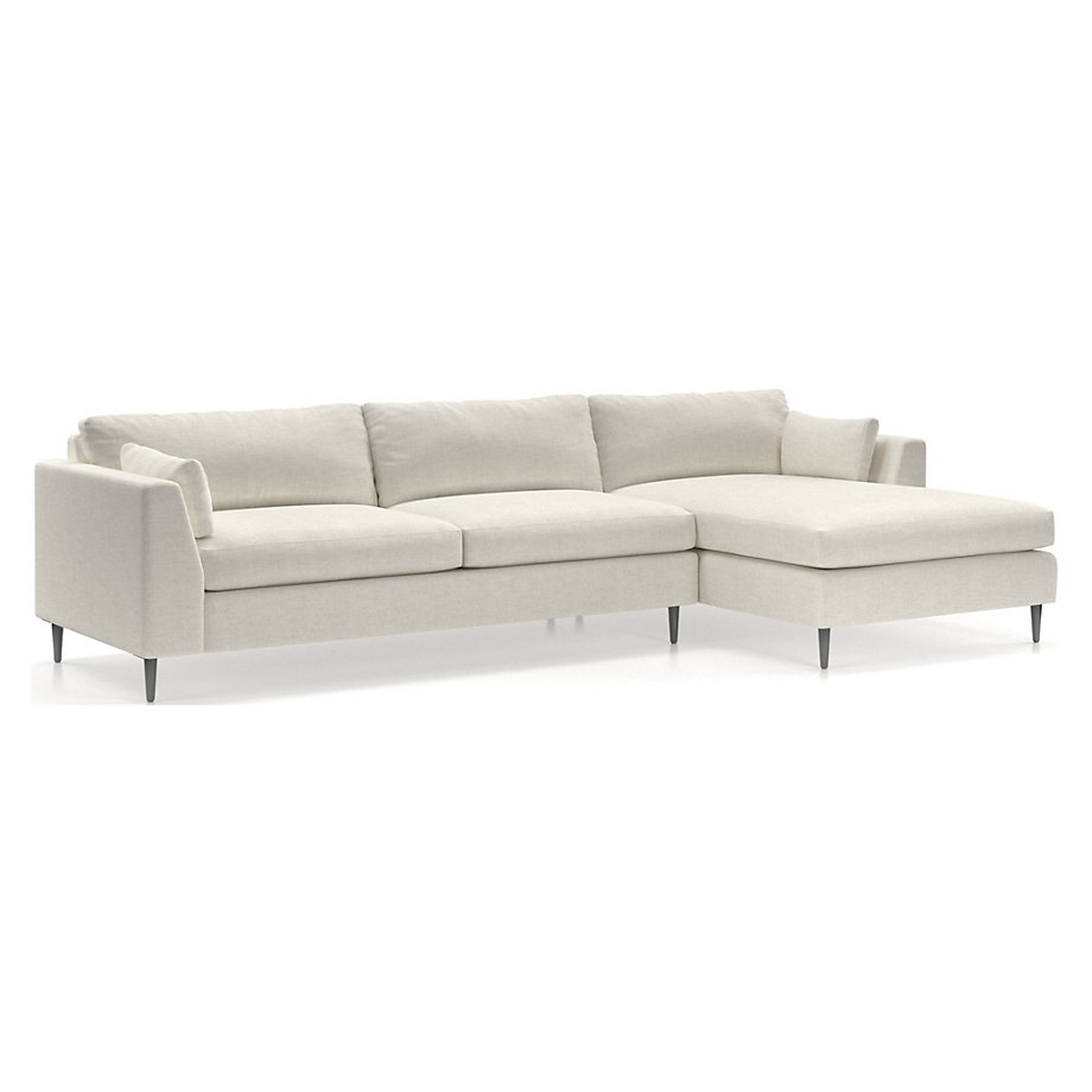 Avondale Wood Leg 2-Piece Sectional Sofa - Crate and Barrel
