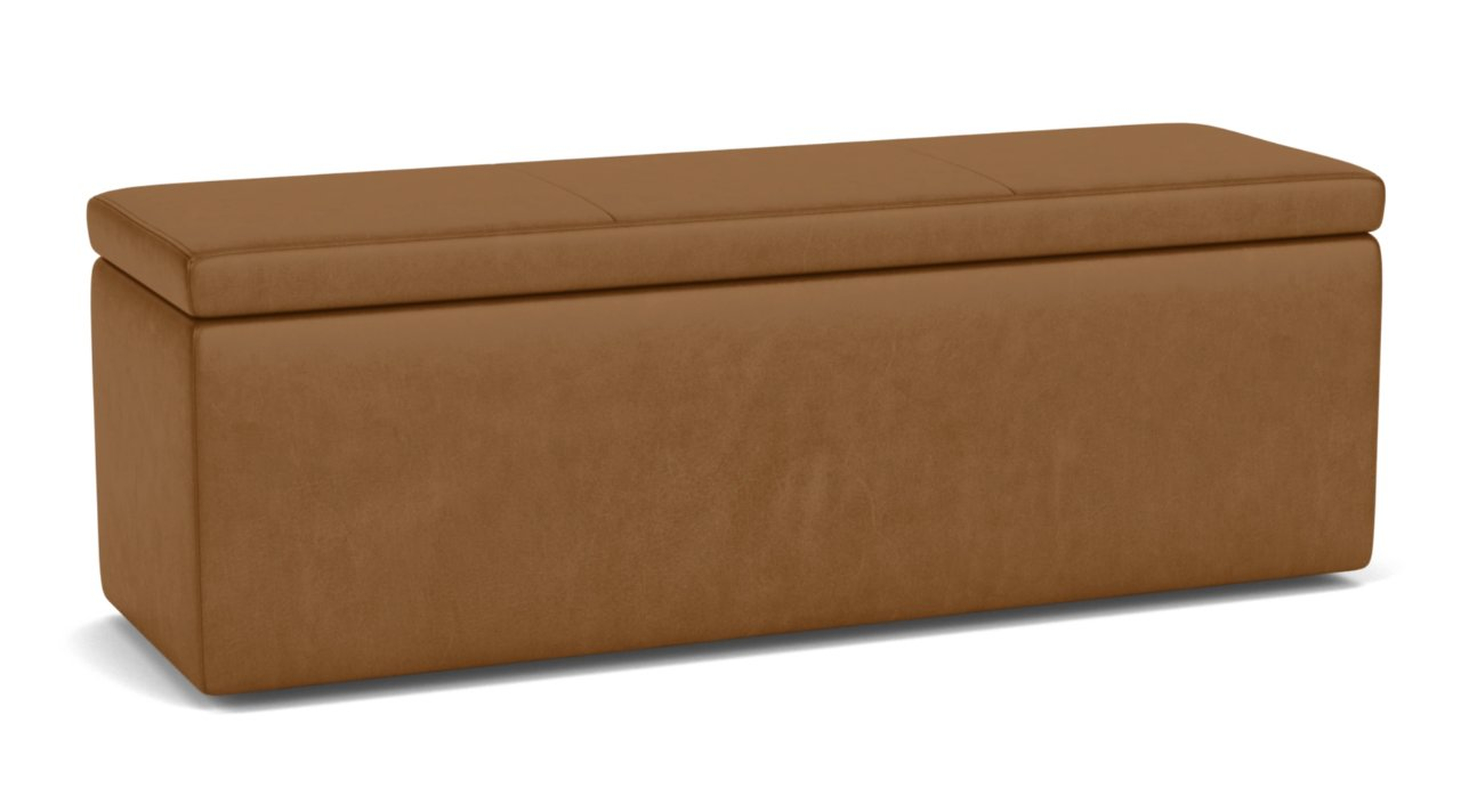 Lind 56w 20d 18h Storage Ottoman in Leather - Room & Board