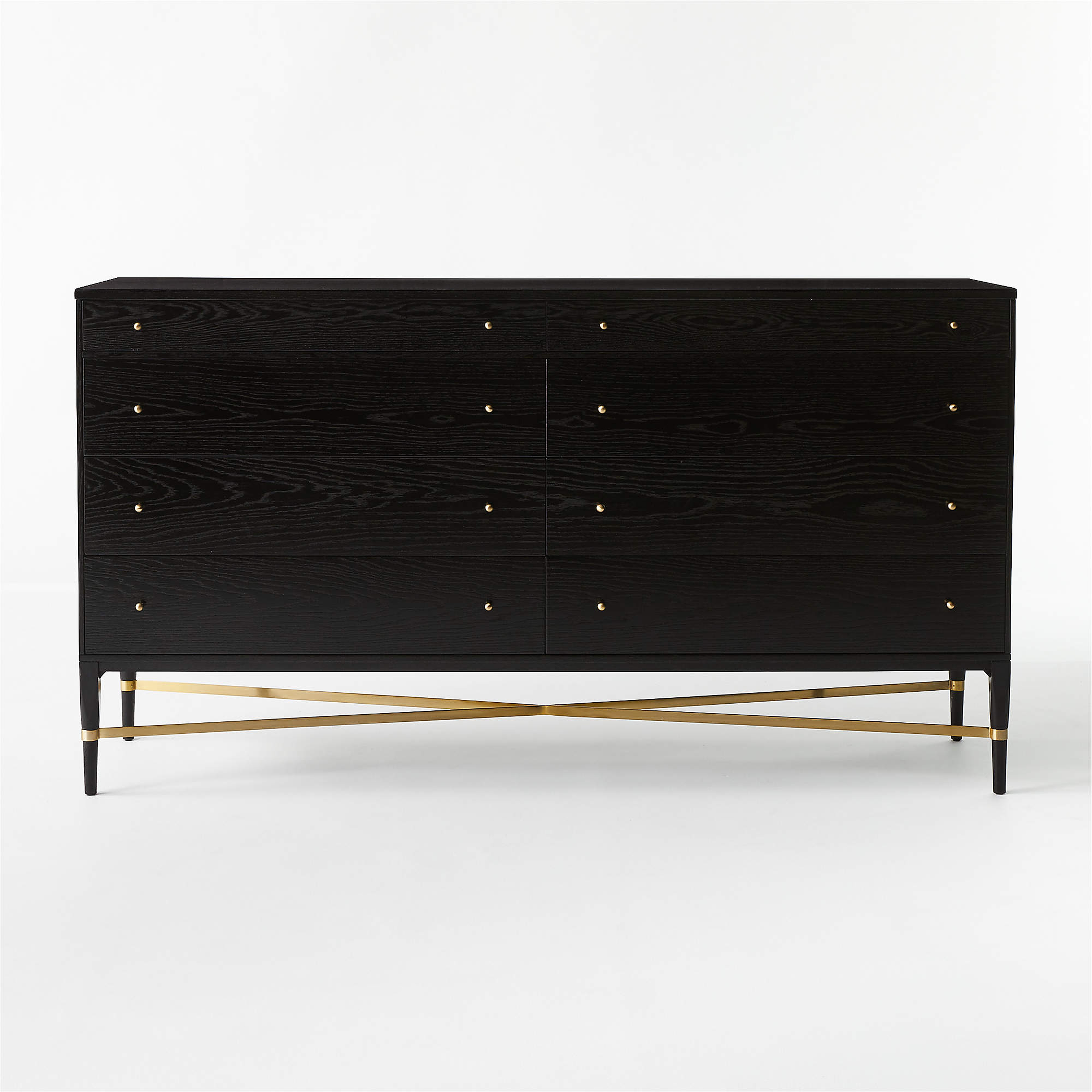 Connoisseur 66" Black Oak Wood 8-Drawer Dresser by Paul McCobb - CB2