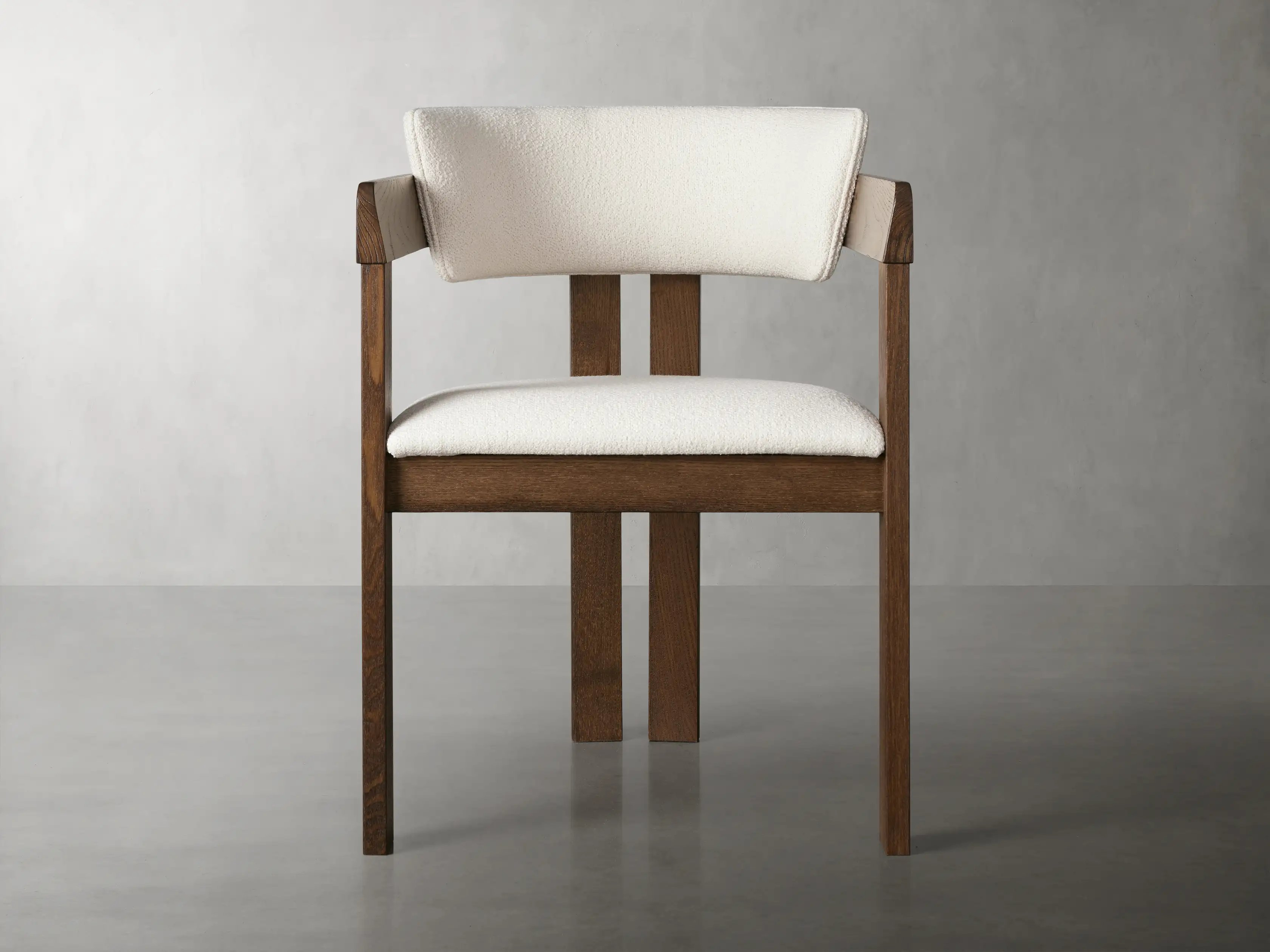 Rodin Dining Arm Chair in Upholstered Brown - Arhaus
