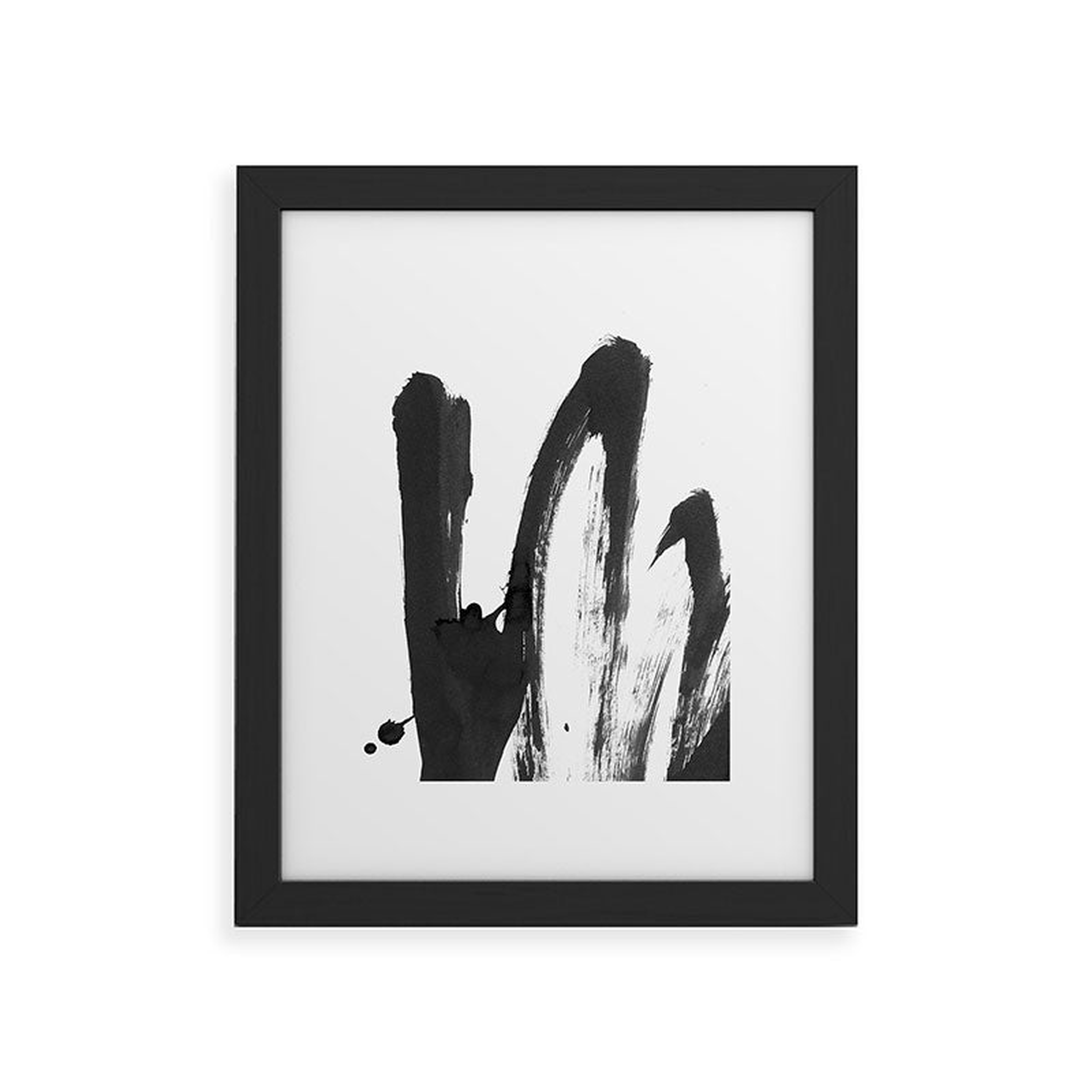 B And W Strokes 4 by Iris Lehnhardt - Framed Art Print Modern White 24" x 36" - Wander Print Co.