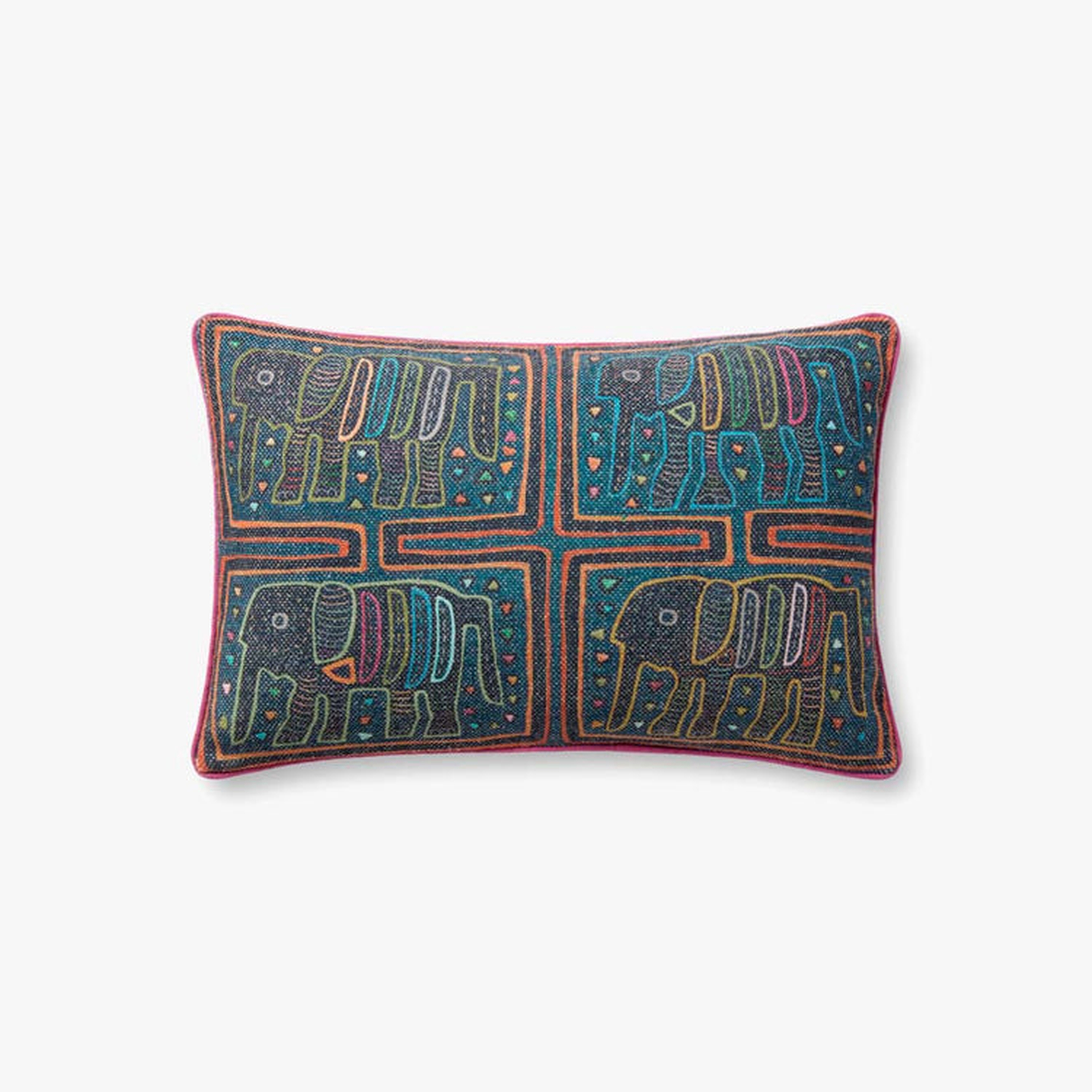 PLL0105 Lagoon / Multi Throw Pillow w/ Poly Insert - Loloi Rugs