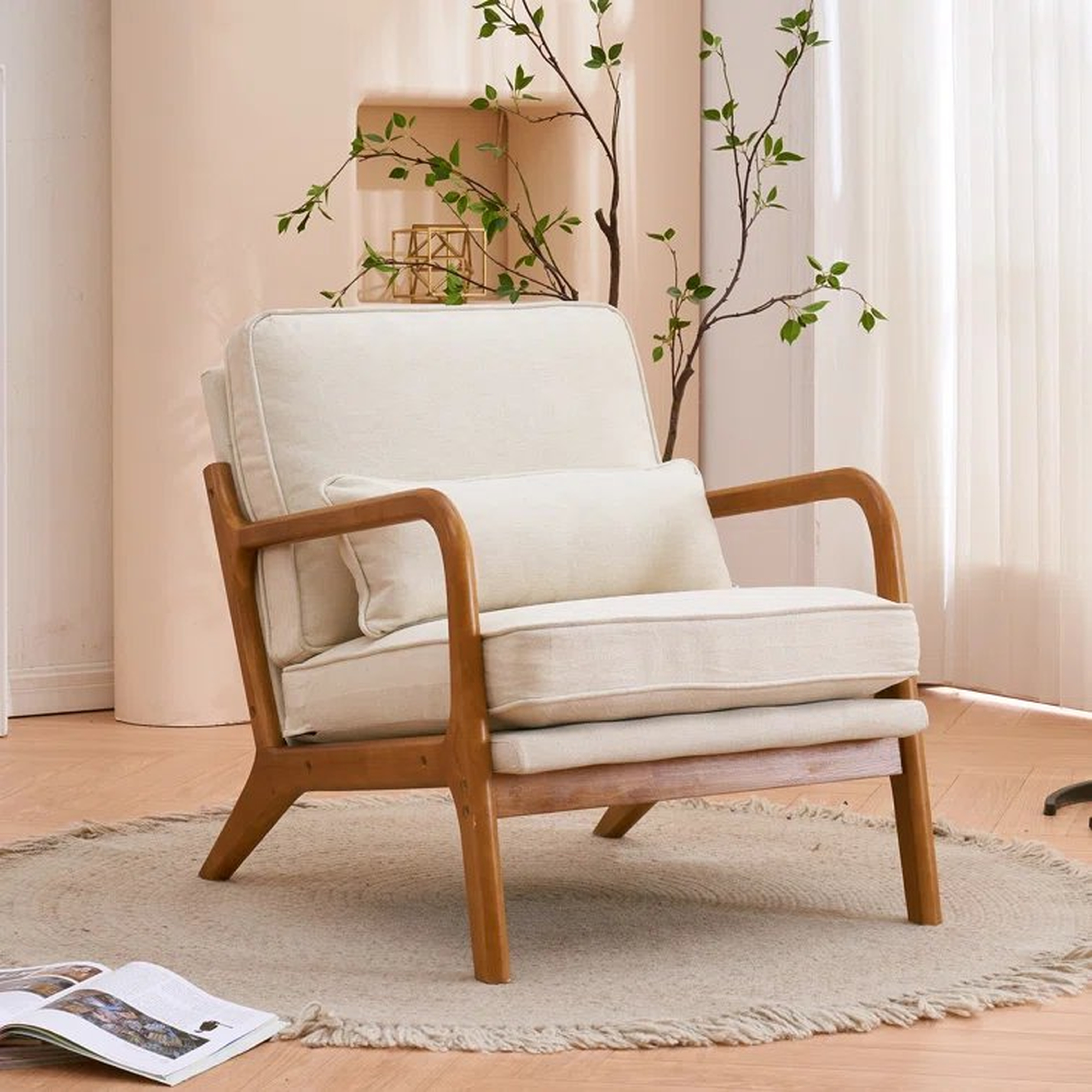 Newtowne 25.6" W Linen Blend Armchair - Wayfair