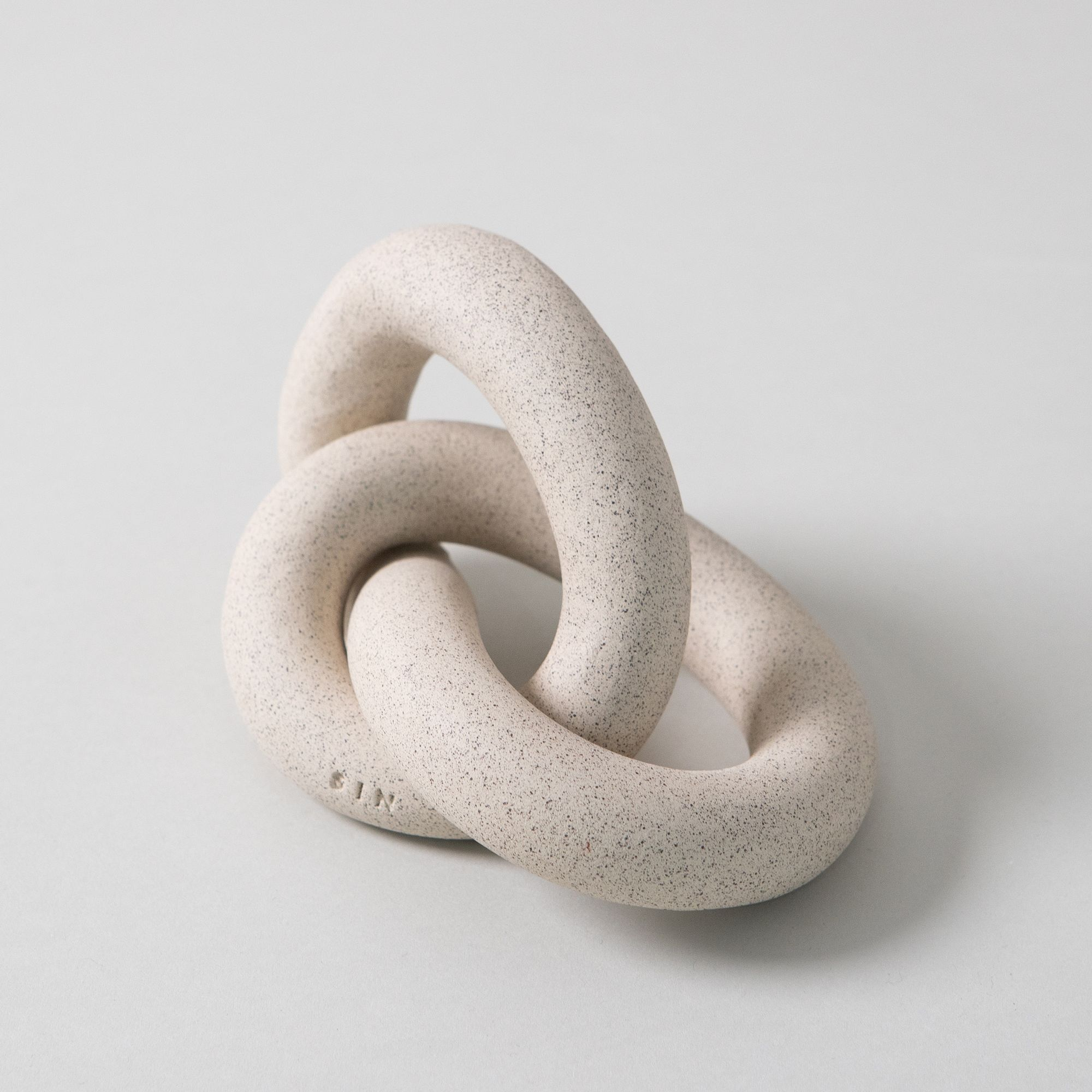 We Infinity Knot Collection Infinity Knot Stoneware Speckled 7X6X4 - West Elm