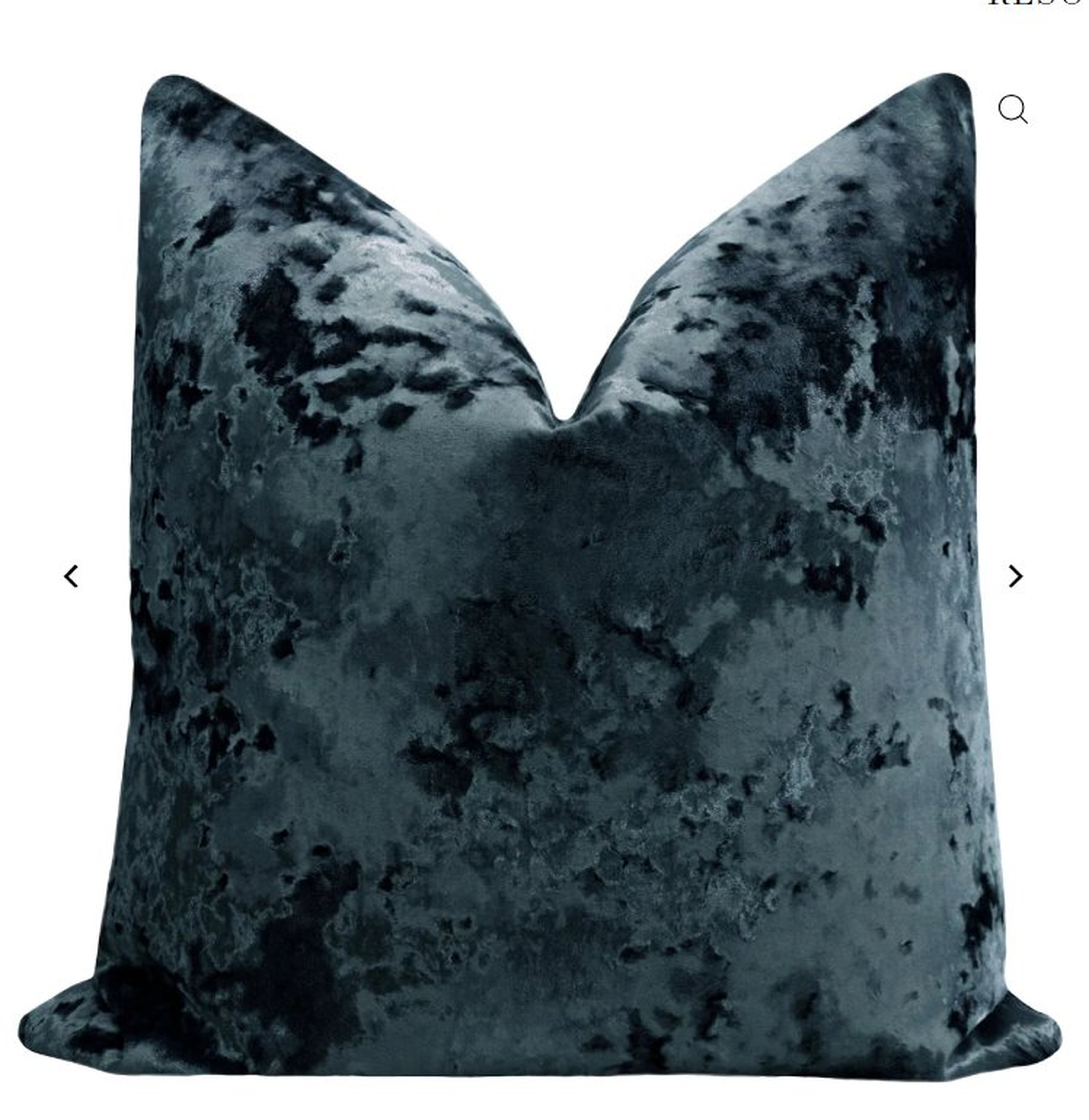 LAVISH VELVET // PRUSSIAN BLUE - 22" X 22" - Little Design Company