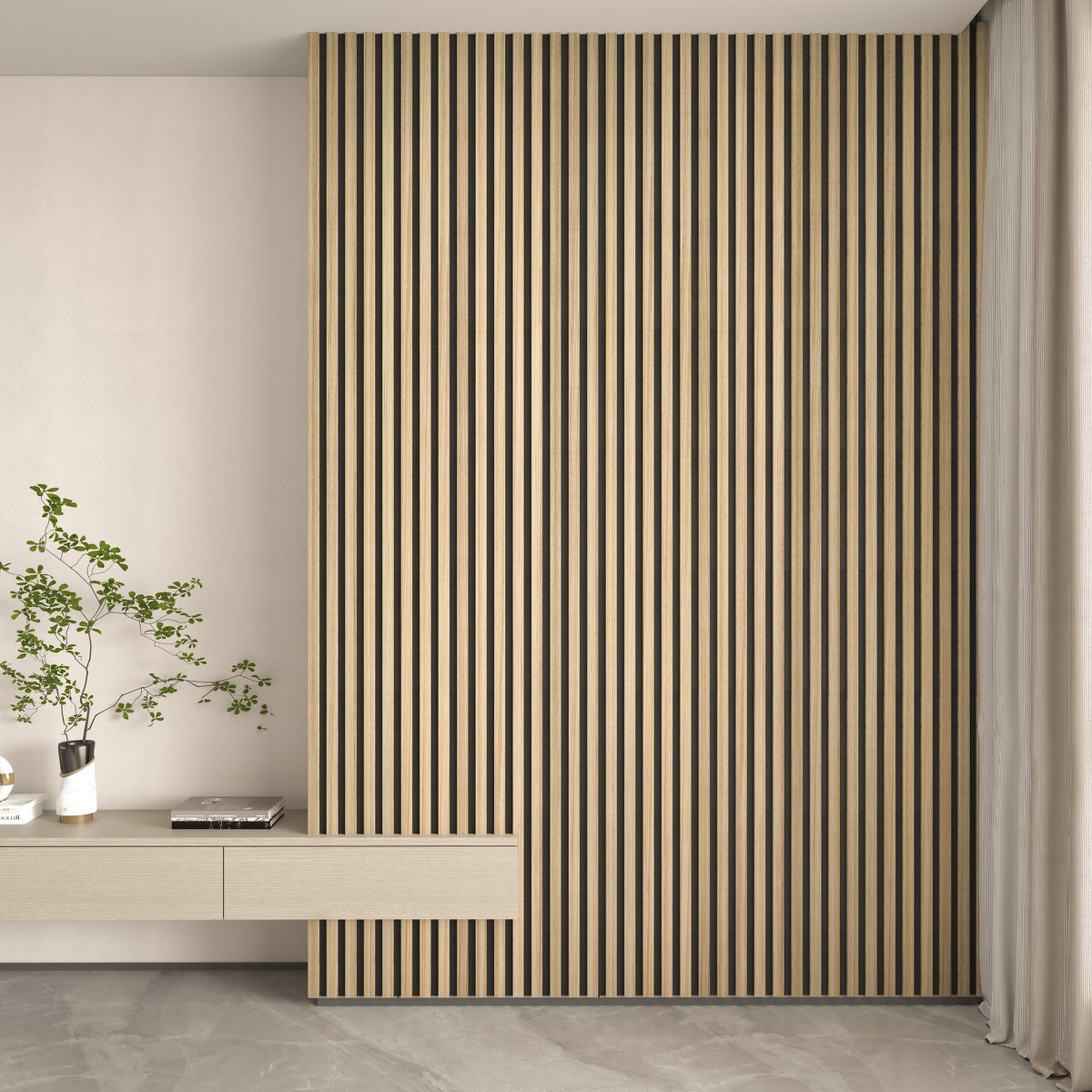 94" L x 24" W Acoustic Wood Wall Paneling, 3D Slat Wood Wall Panels - Wayfair